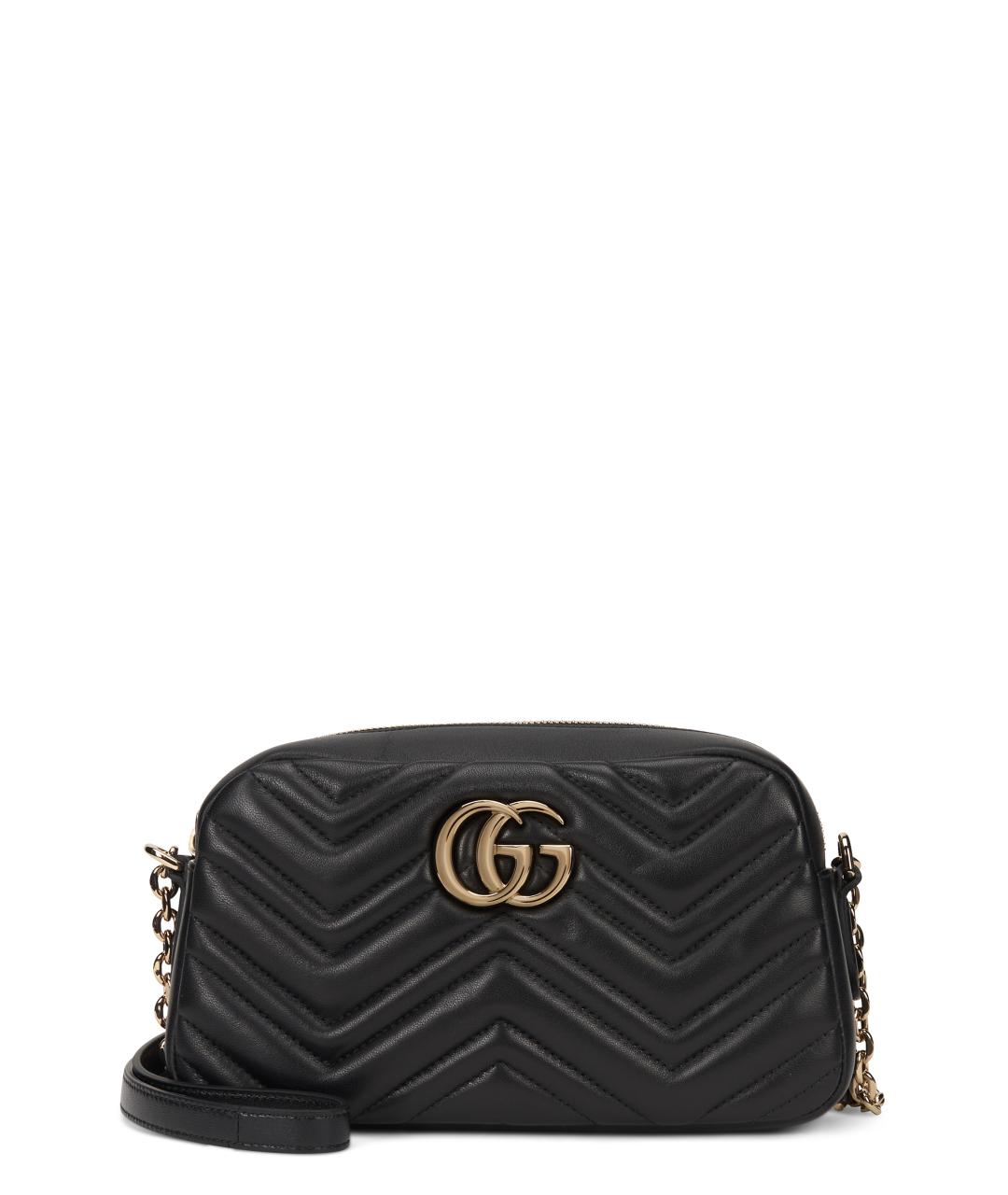 GUCCI Черная кожаная сумка через плечо, фото 1