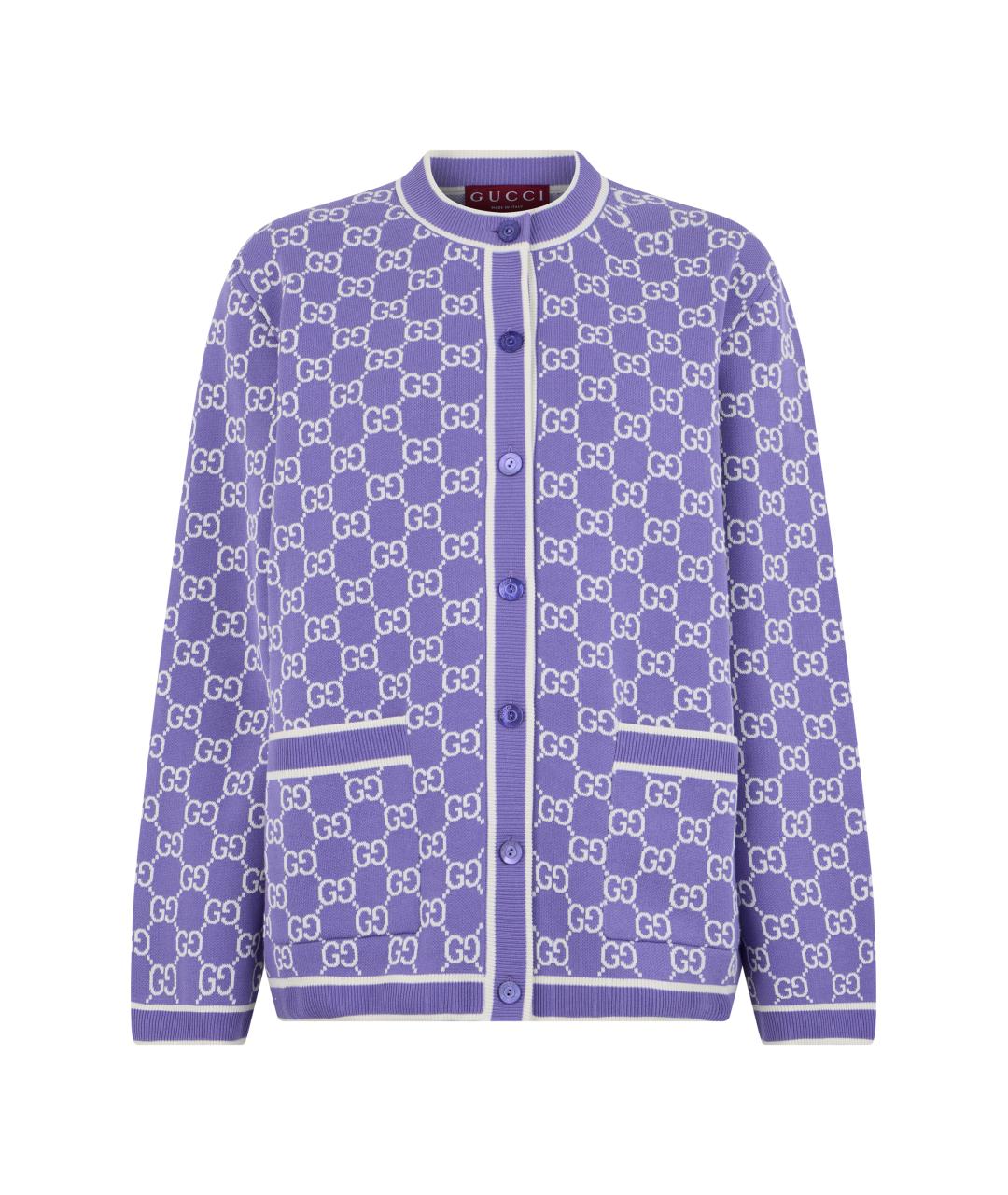 GUCCI Фиолетовый хлопковый кардиган, фото 1