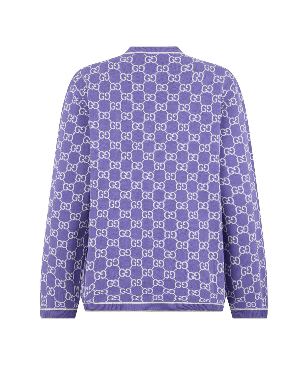 GUCCI Фиолетовый хлопковый кардиган, фото 2