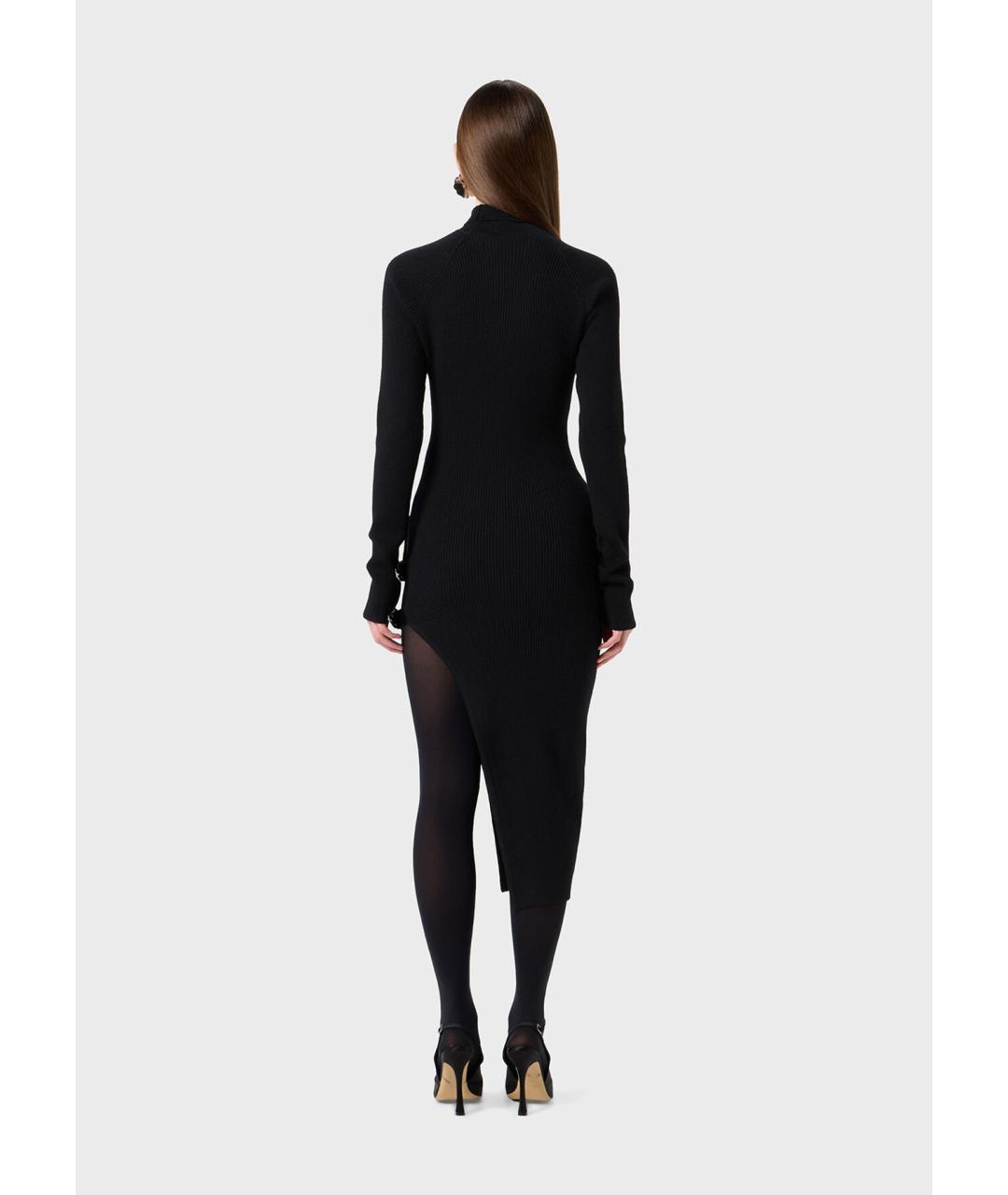 BLUMARINE Черное шерстяное повседневное платье, фото 4