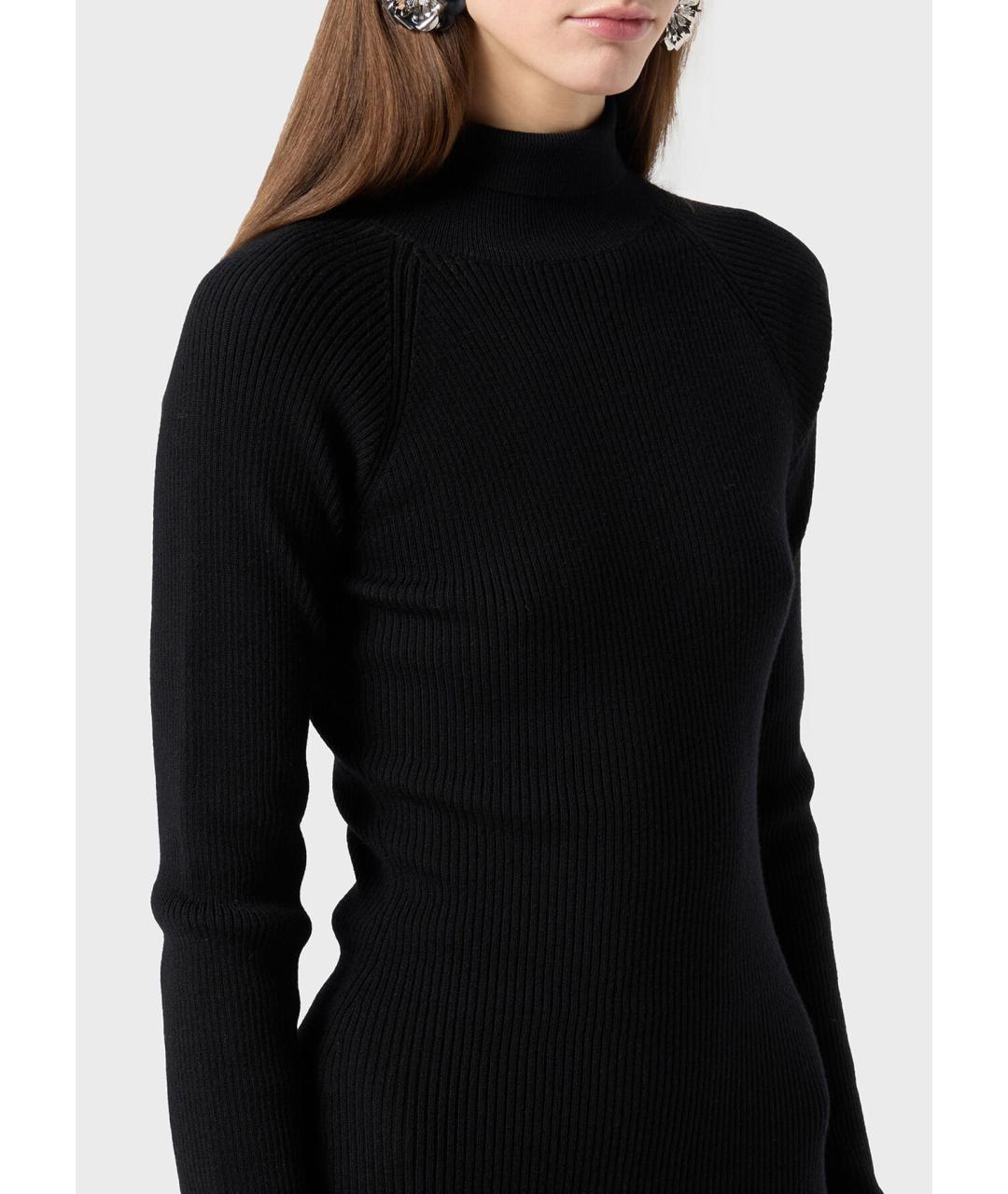 BLUMARINE Черное шерстяное повседневное платье, фото 5