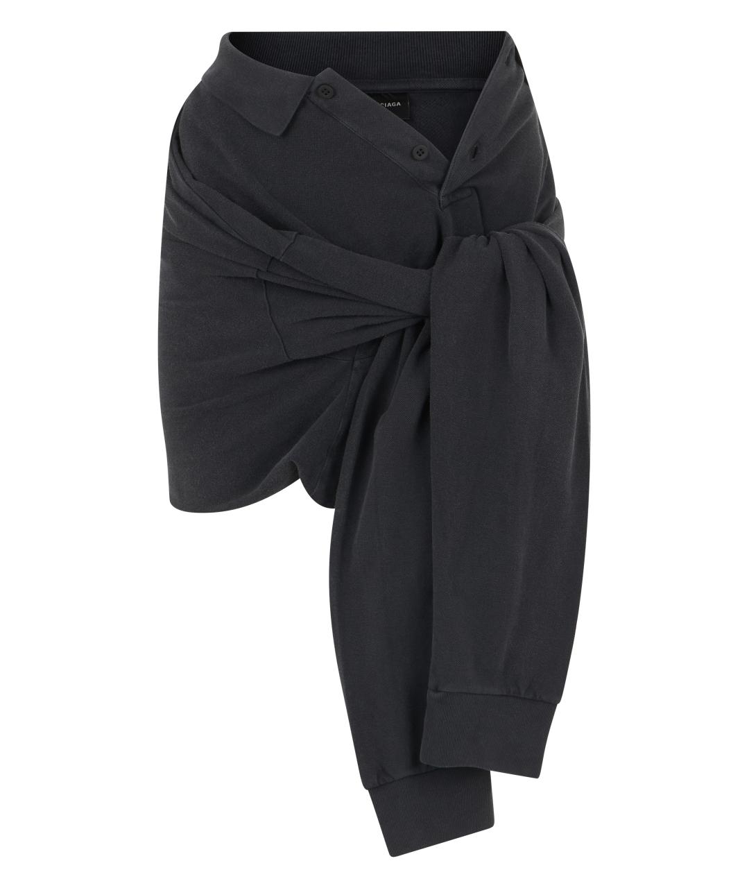 BALENCIAGA Серая хлопковая юбка мини, фото 1
