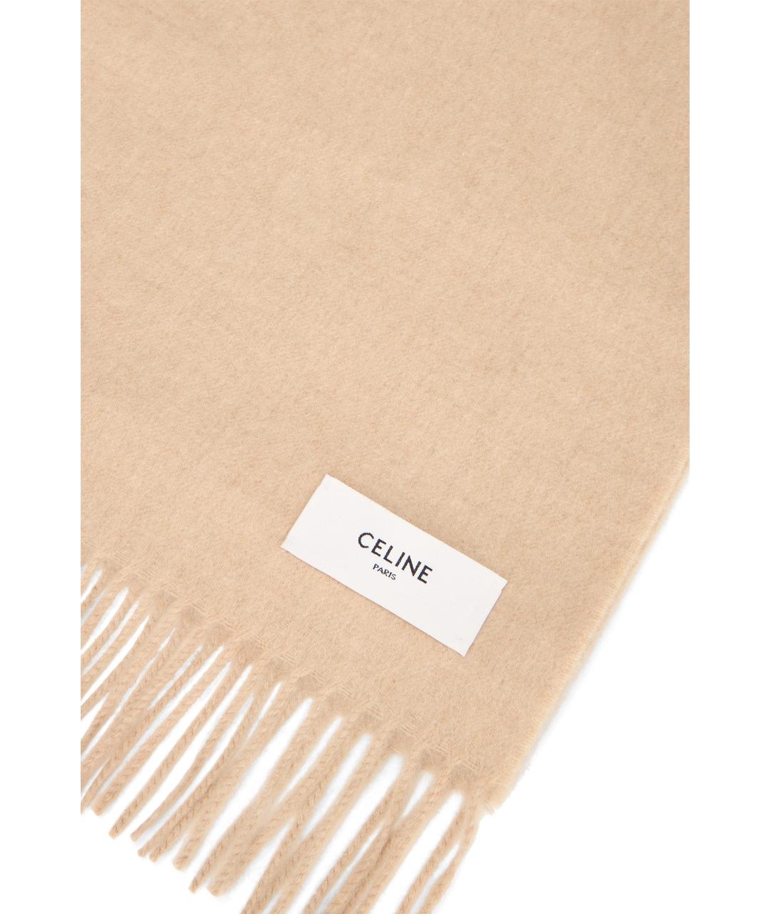 CELINE Бежевый кашемировый шарф, фото 2