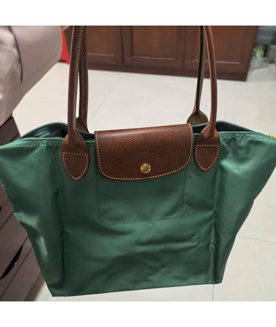 LONGCHAMP Зеленая тканевая сумка тоут, фото 6