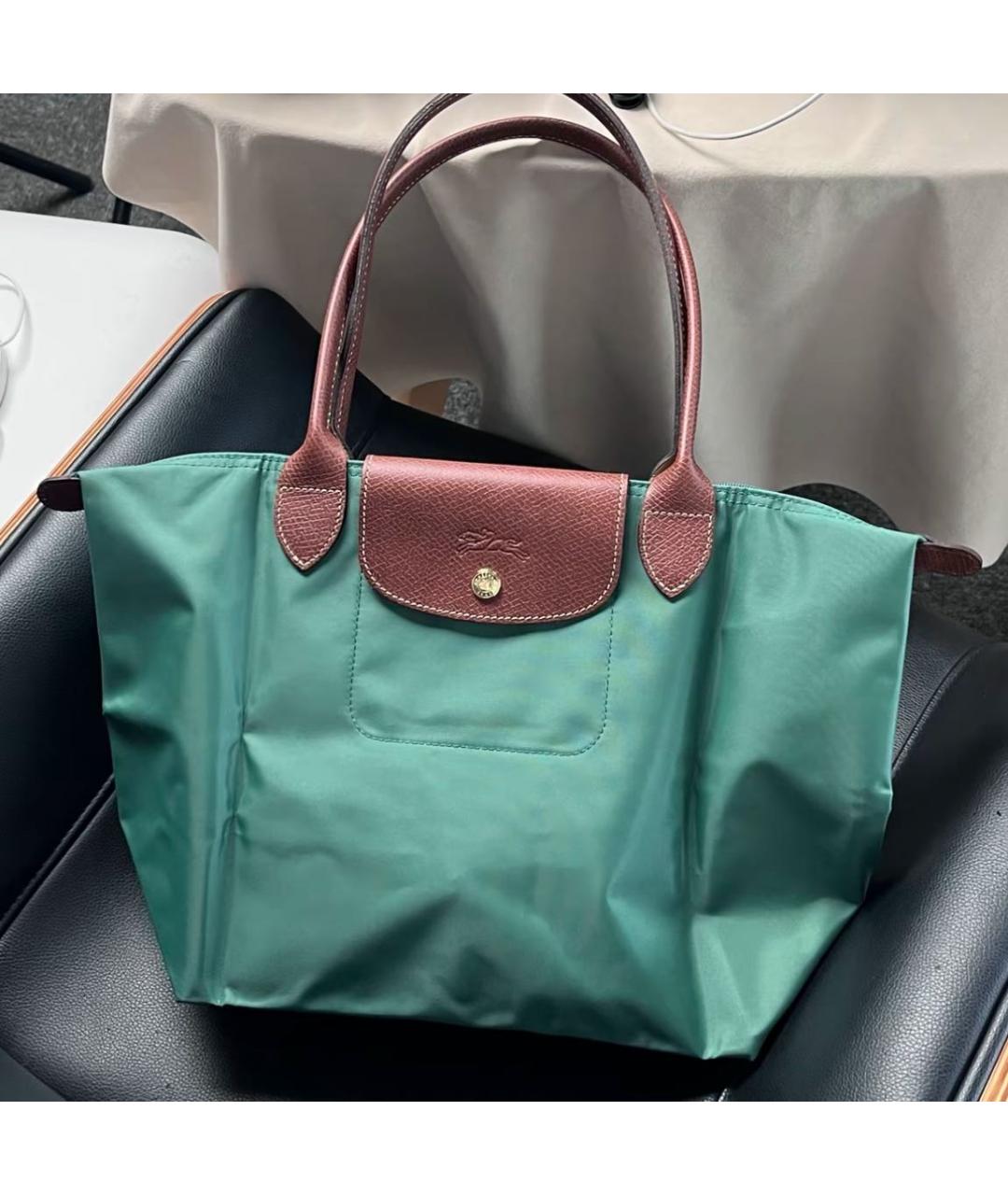 LONGCHAMP Зеленая тканевая сумка тоут, фото 5