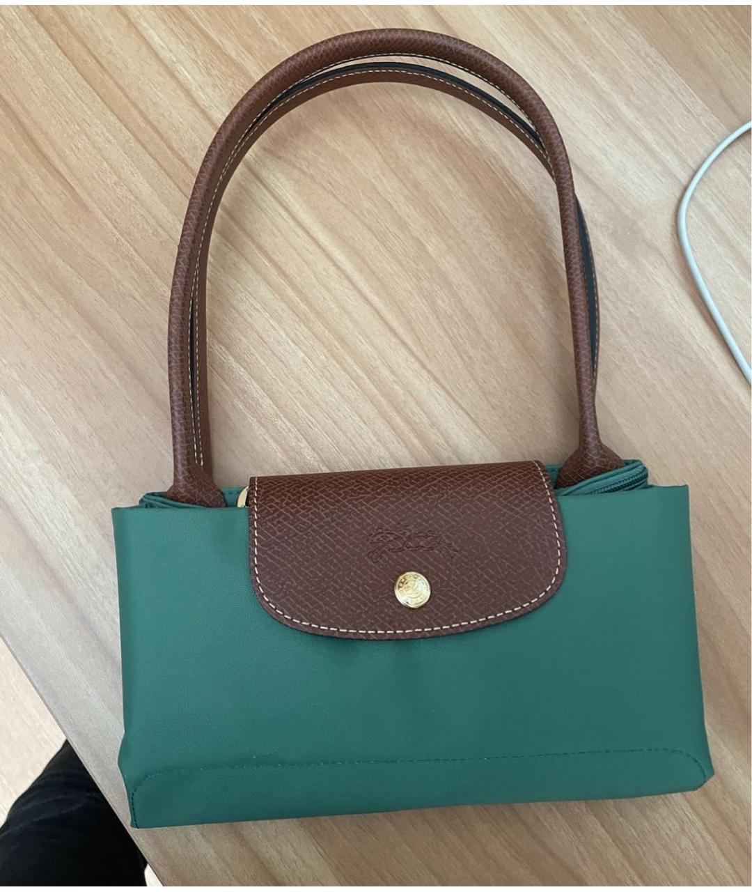 LONGCHAMP Зеленая тканевая сумка тоут, фото 8