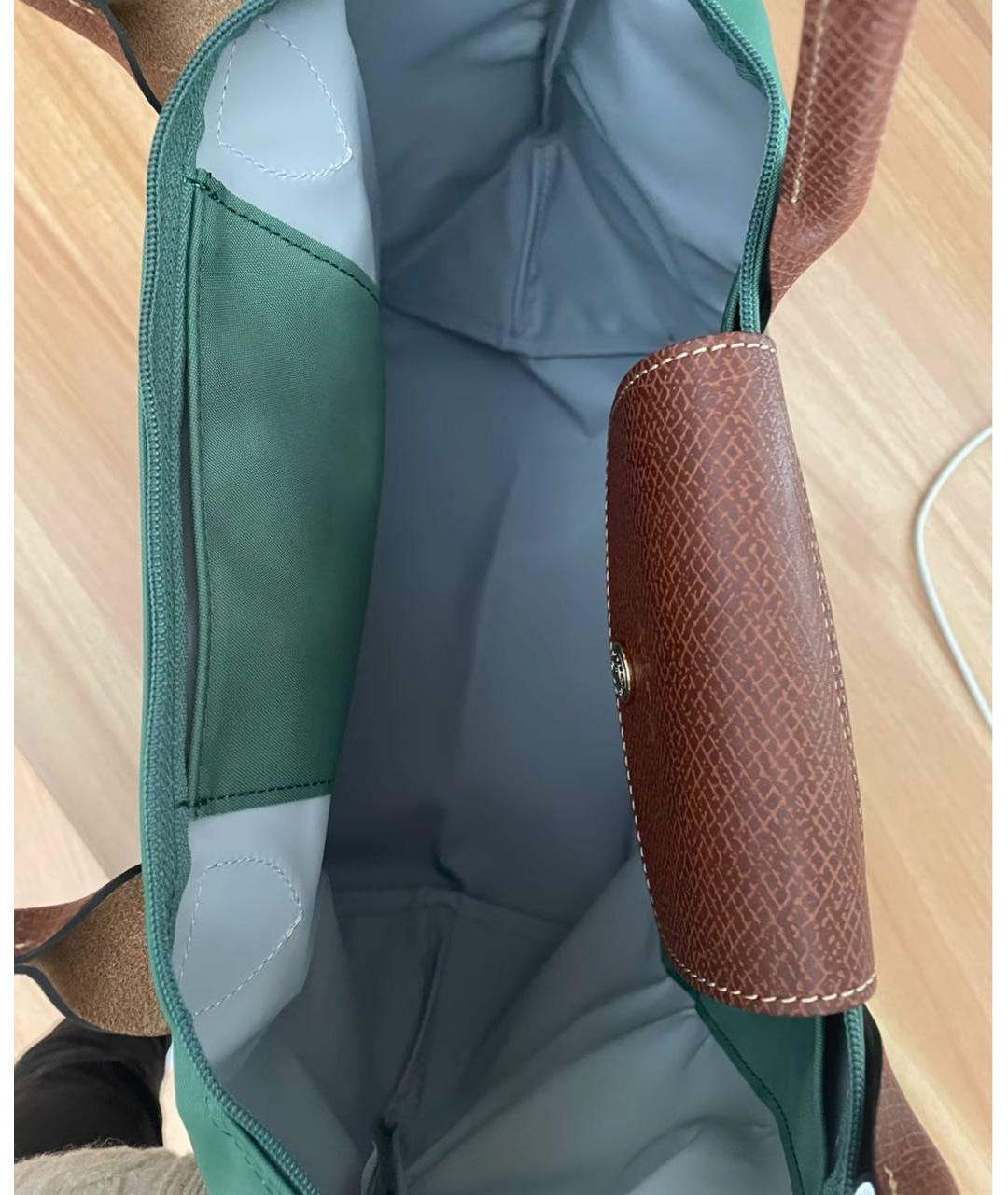 LONGCHAMP Зеленая тканевая сумка тоут, фото 7