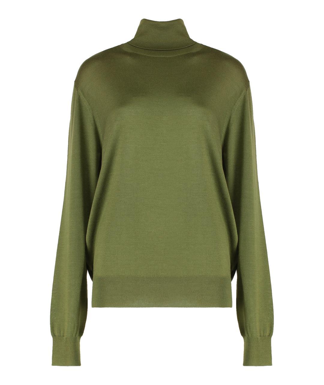 SAINT LAURENT Зеленая шерстяная водолазка, фото 3