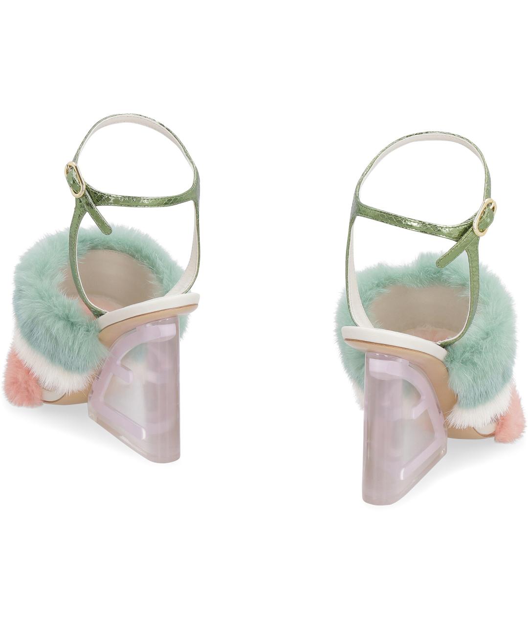 FENDI Мульти босоножки, фото 4