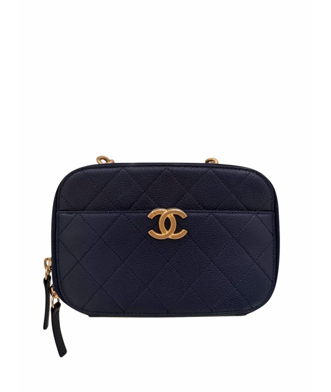 CHANEL Синяя кожаная сумка через плечо, фото 1