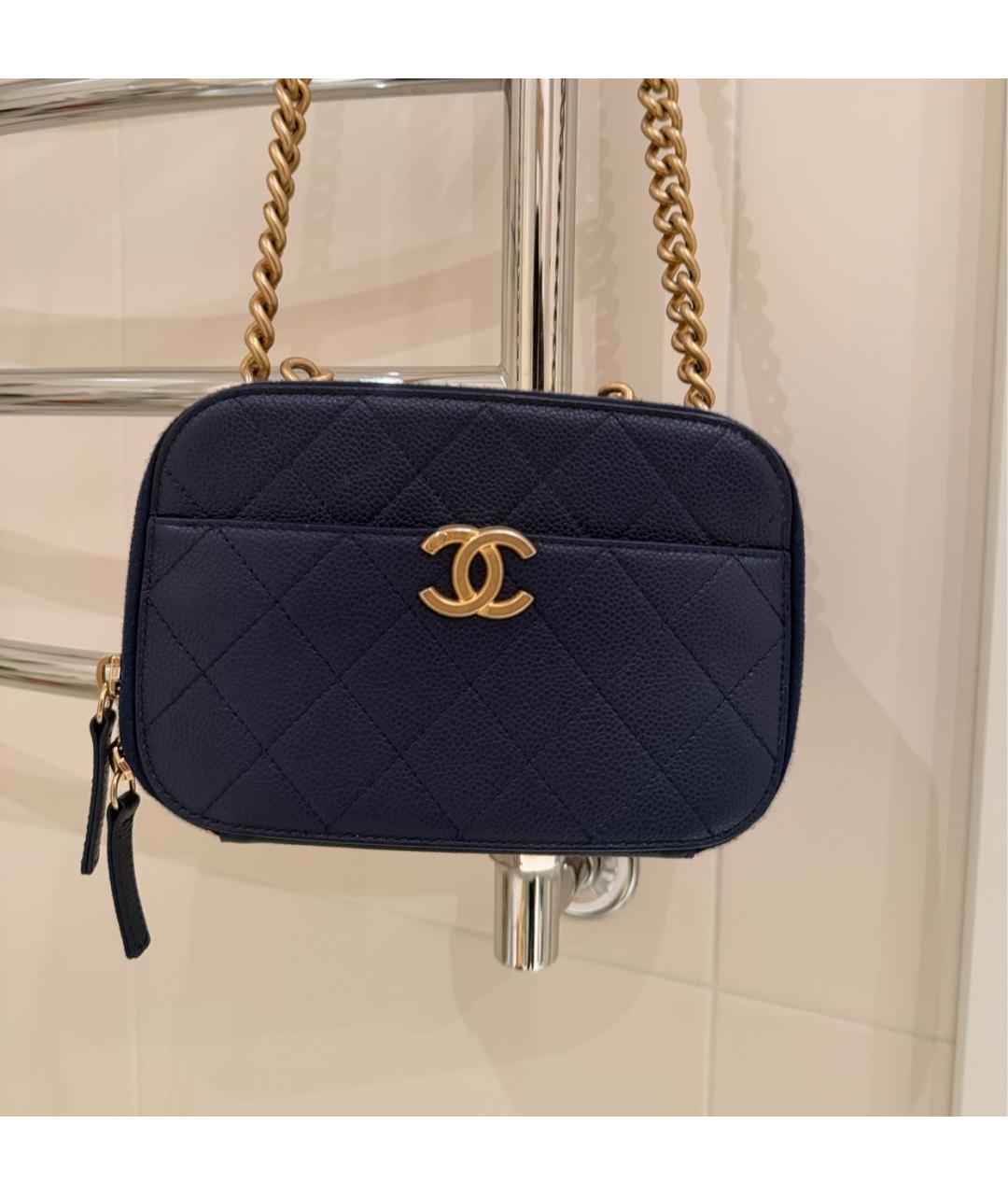 CHANEL Синяя кожаная сумка через плечо, фото 6