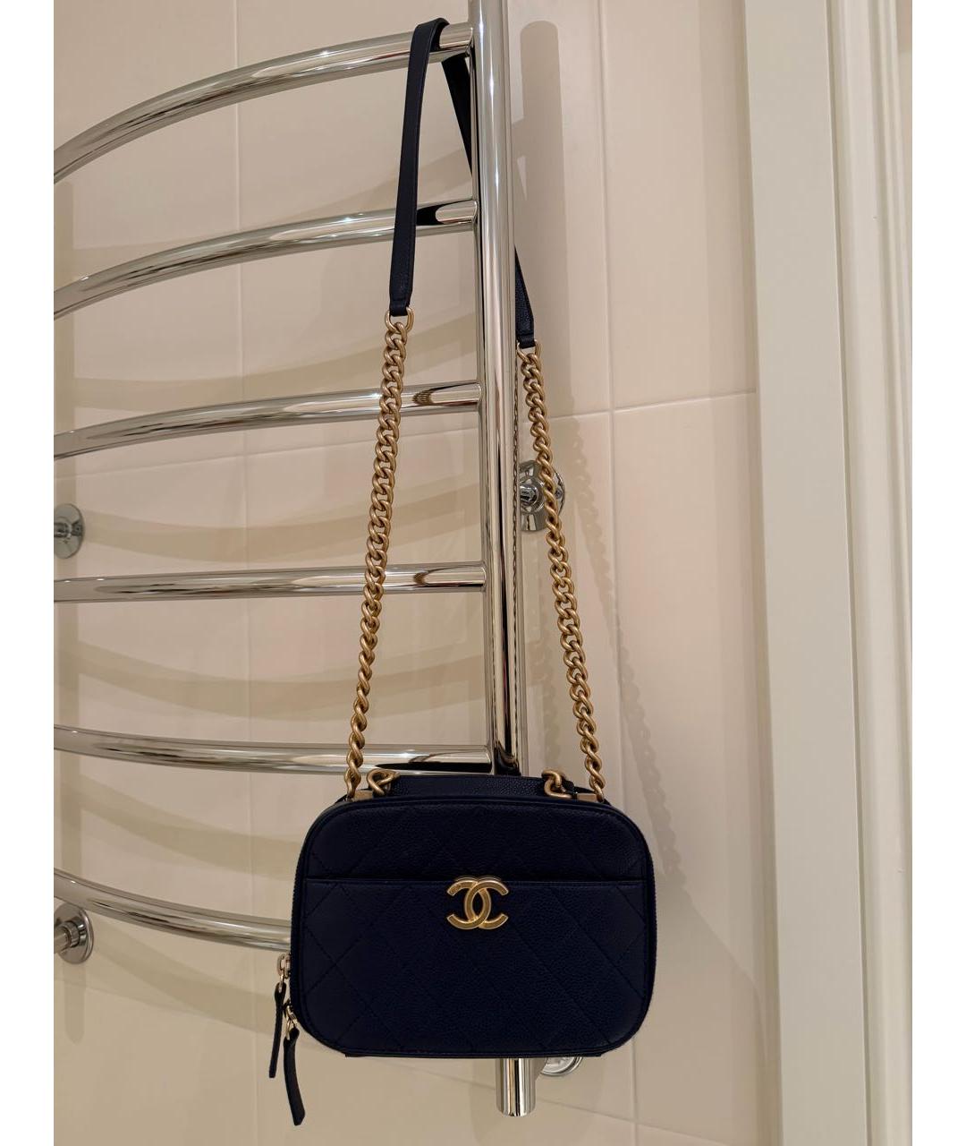CHANEL Синяя кожаная сумка через плечо, фото 3