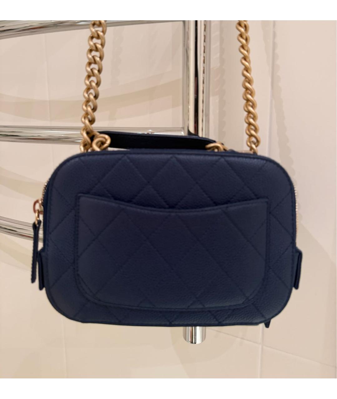 CHANEL Синяя кожаная сумка через плечо, фото 2