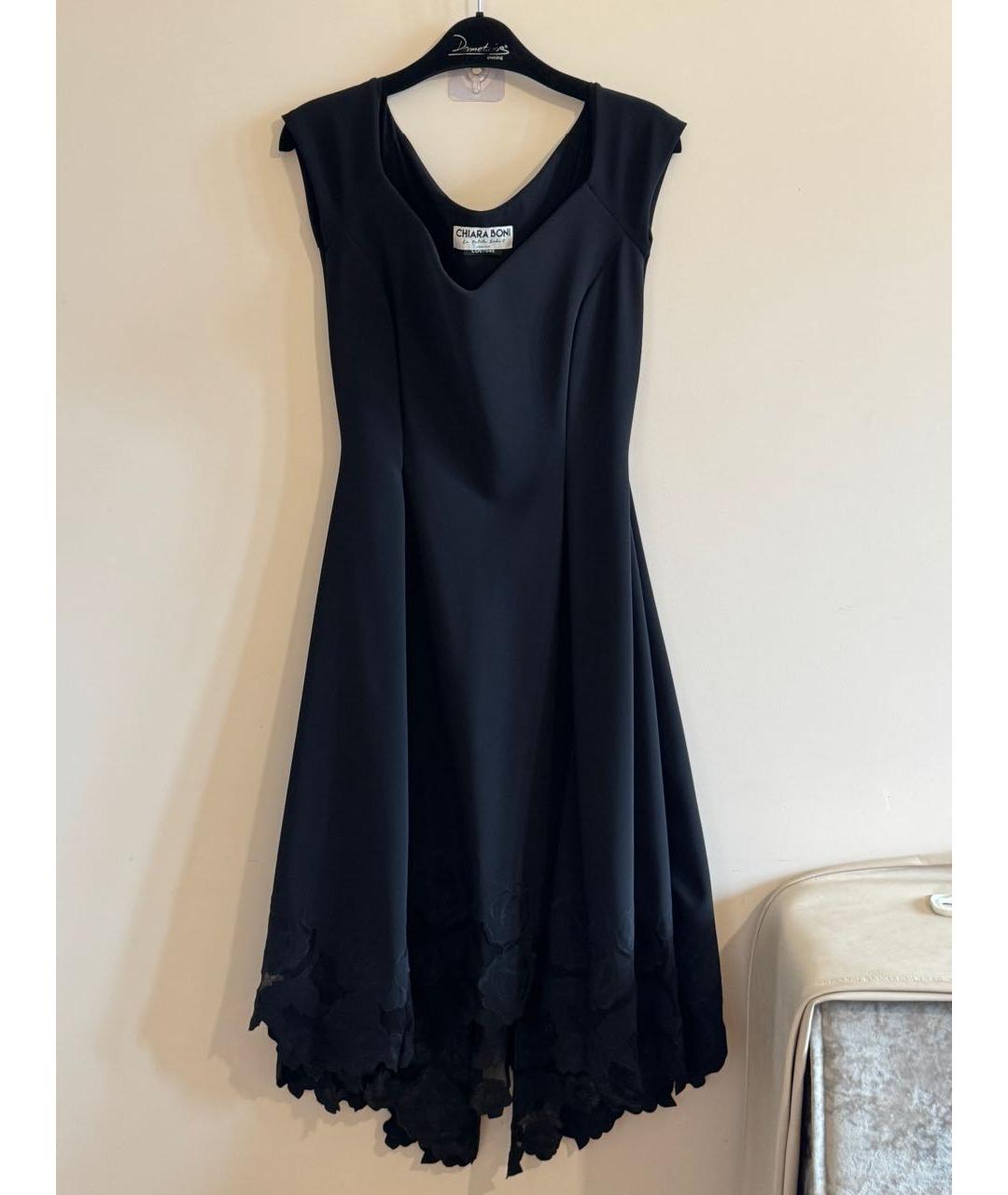 CHIARA BONI Черное полиамидовое повседневное платье, фото 6