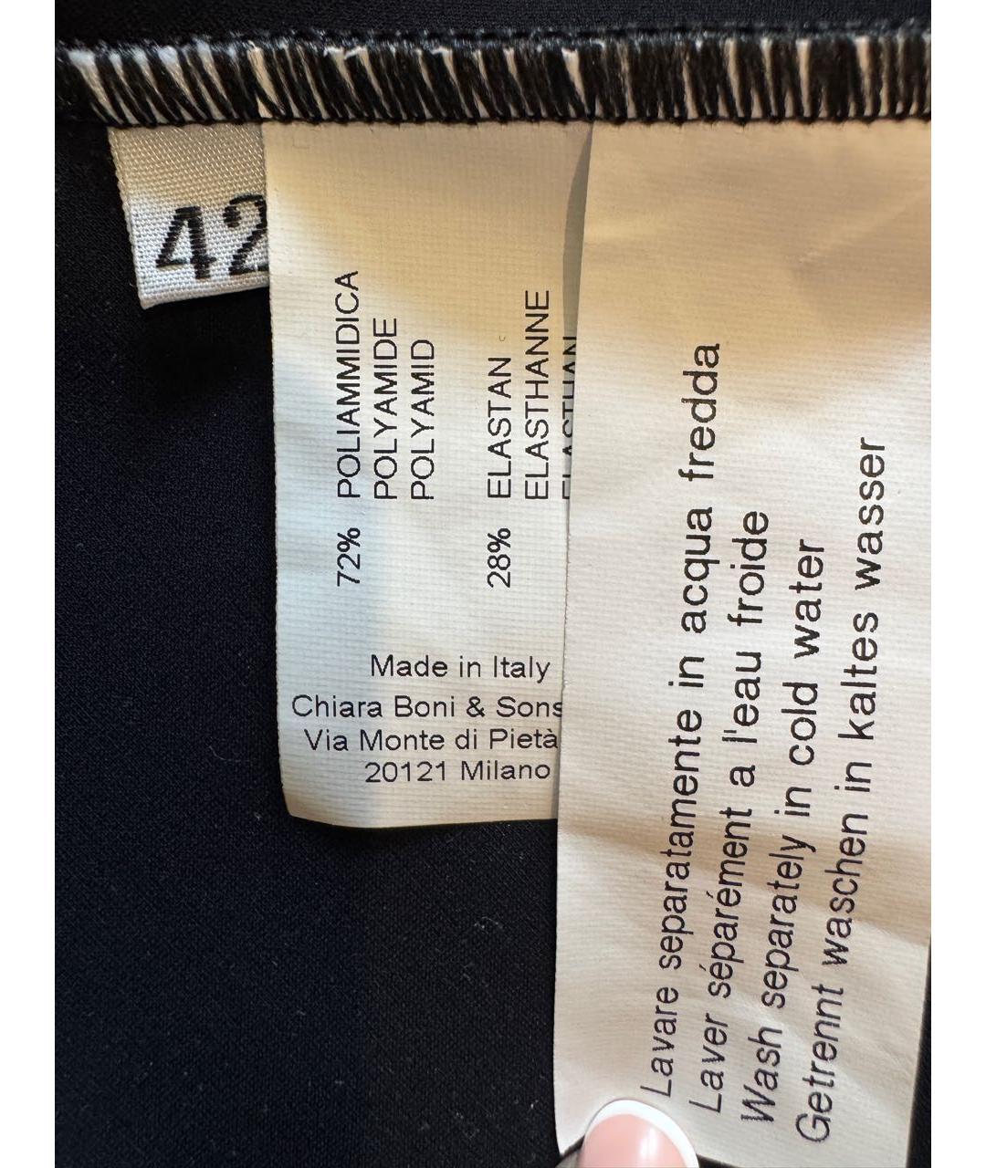 CHIARA BONI Черное полиамидовое повседневное платье, фото 4