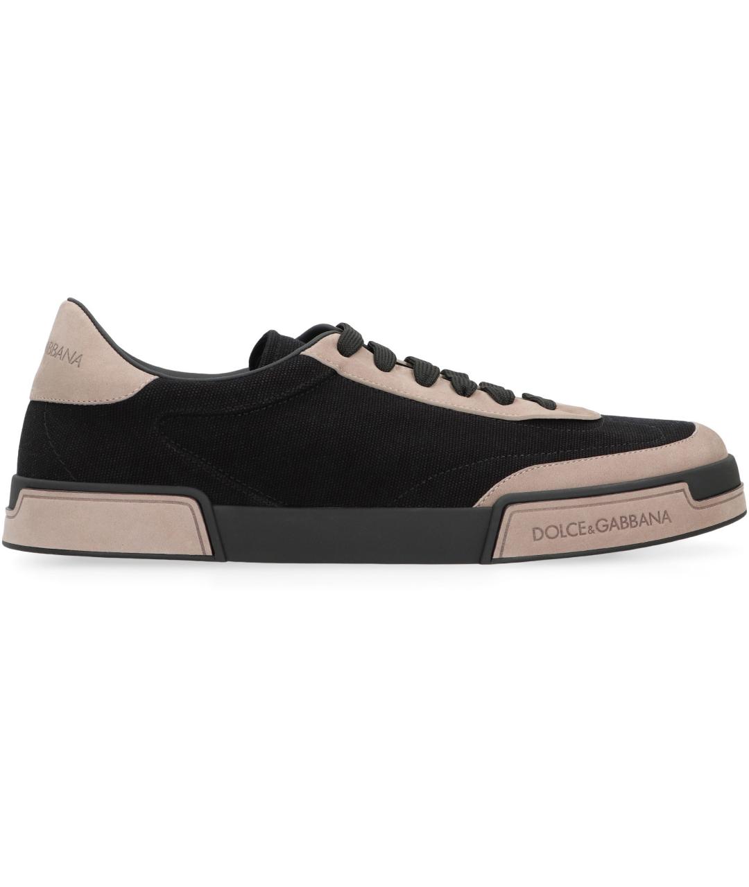 DOLCE&GABBANA Черные текстильные низкие кроссовки / кеды, фото 2