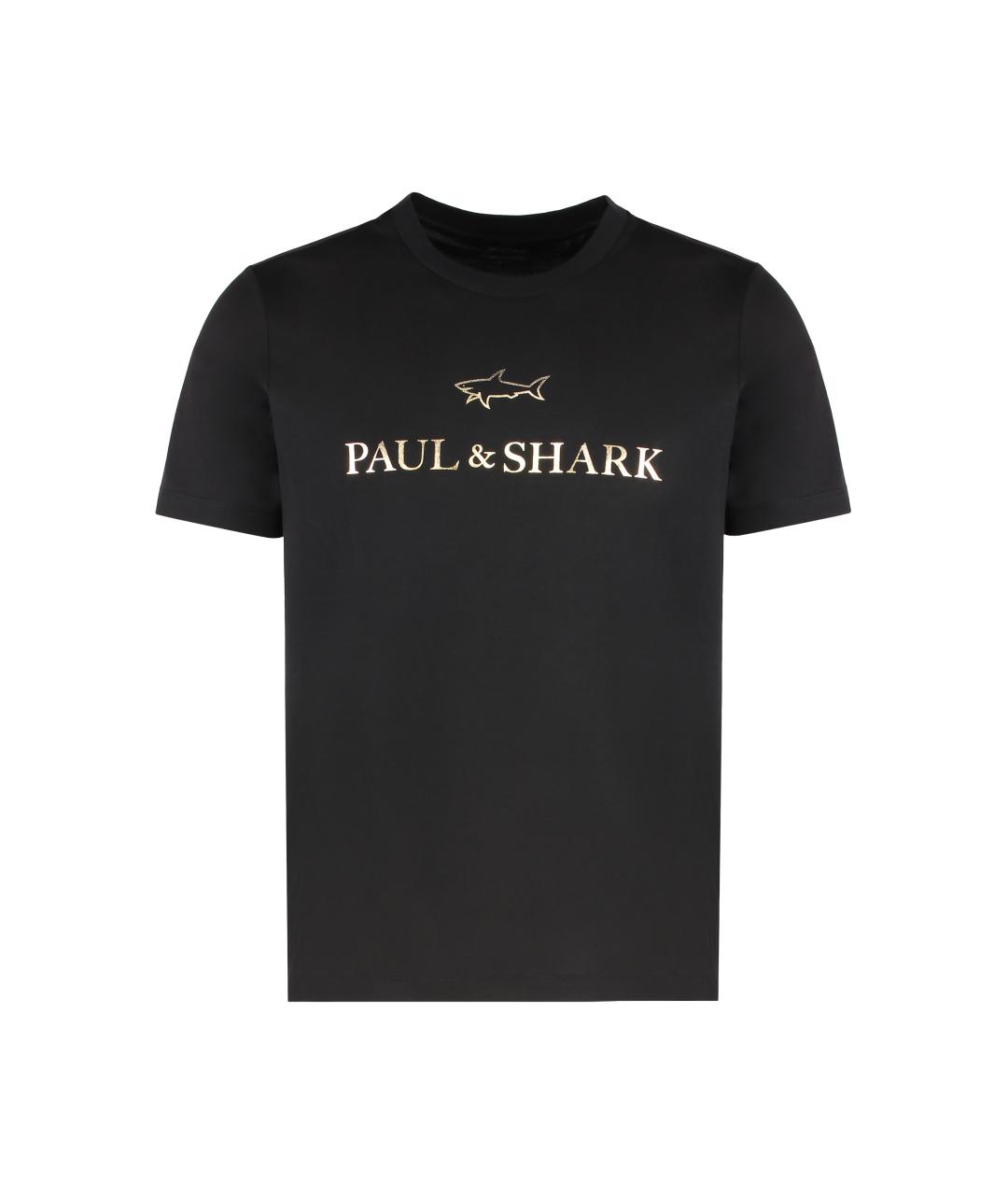 PAUL & SHARK Черная хлопковая футболка, фото 1