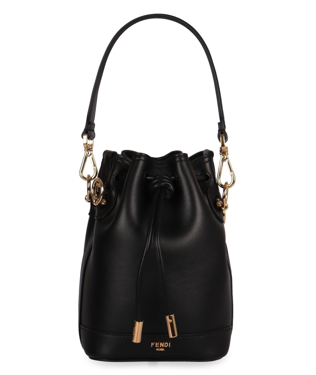 FENDI Черная кожаная сумка с короткими ручками, фото 1