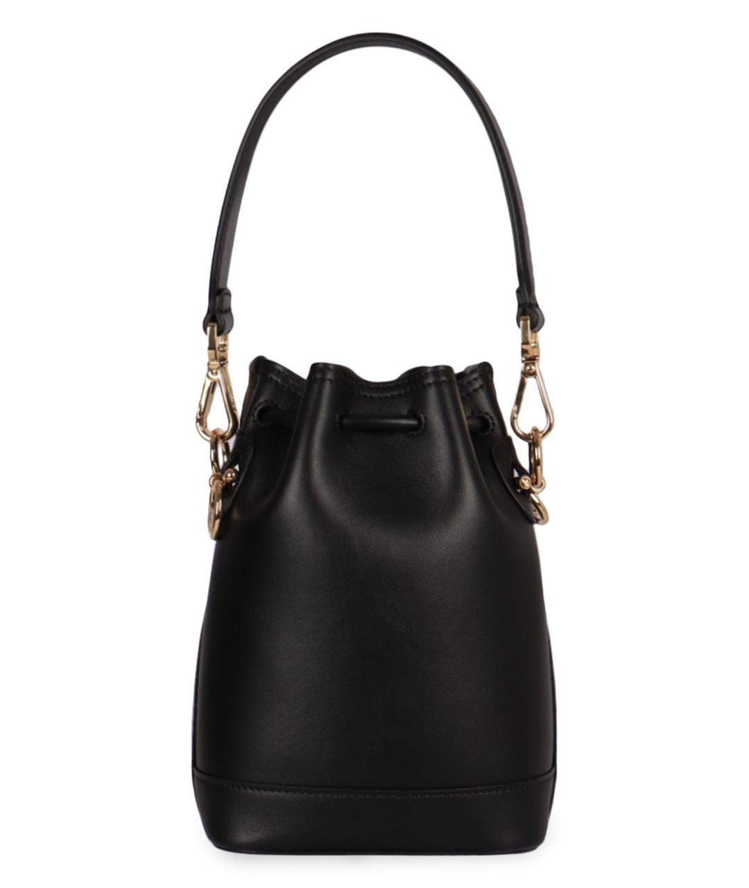 FENDI Черная кожаная сумка с короткими ручками, фото 3