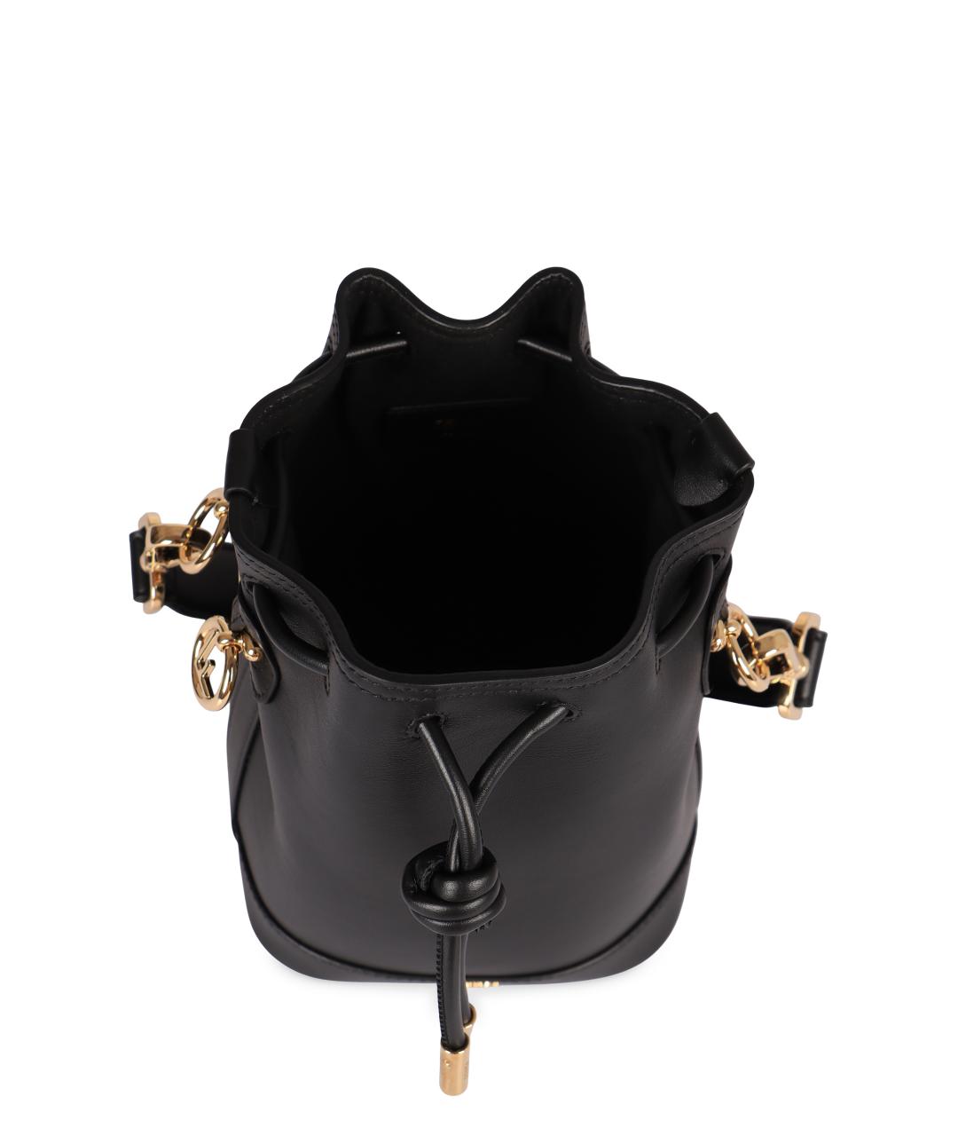 FENDI Черная кожаная сумка с короткими ручками, фото 5