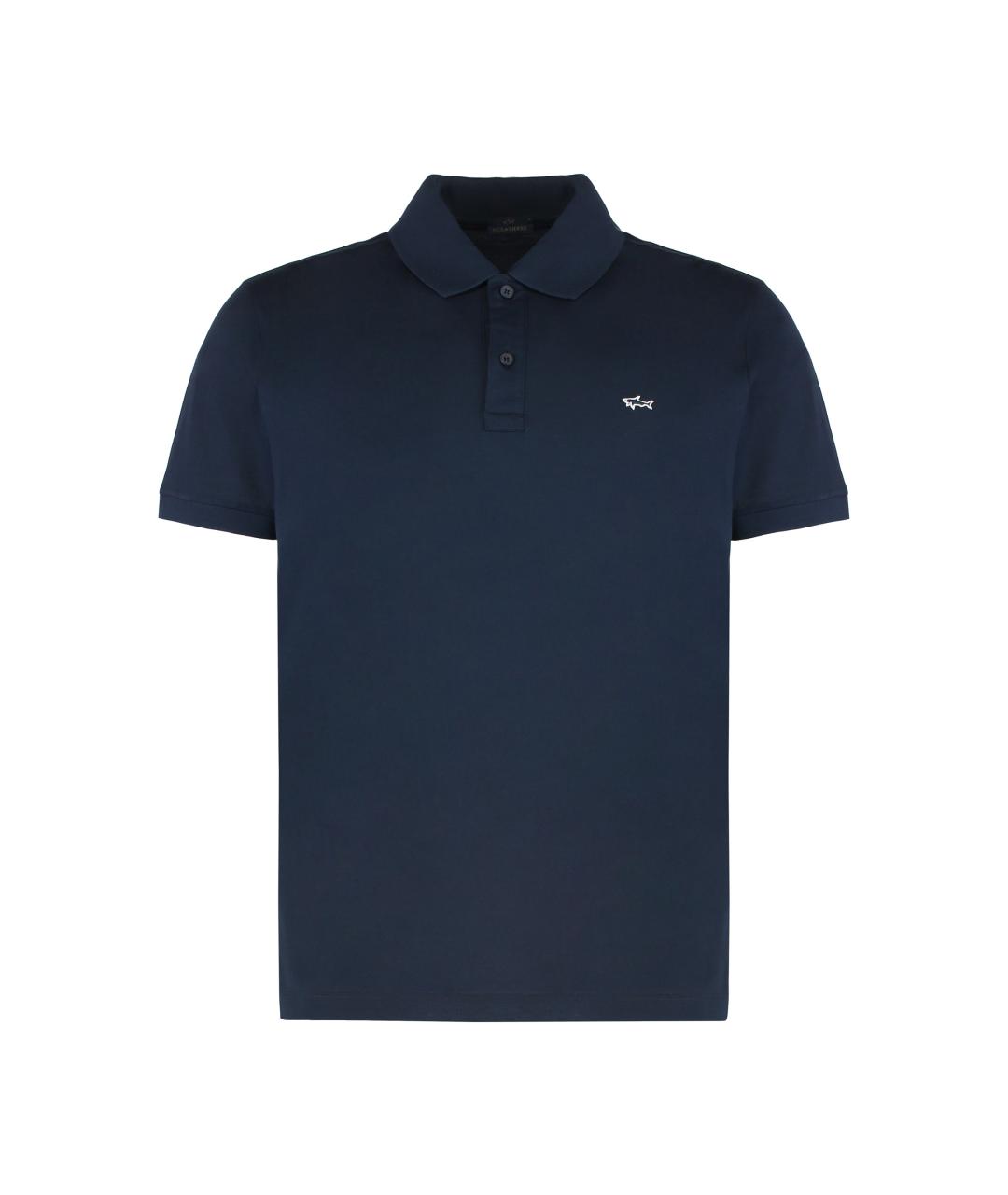 PAUL & SHARK Темно-синее хлопковое поло с коротким рукавом, фото 1