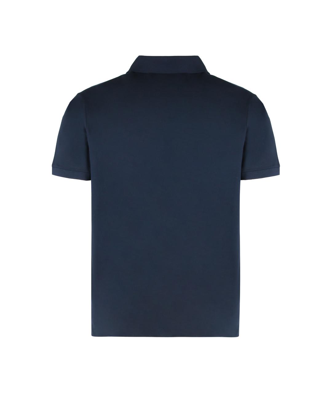 PAUL & SHARK Темно-синее хлопковое поло с коротким рукавом, фото 2