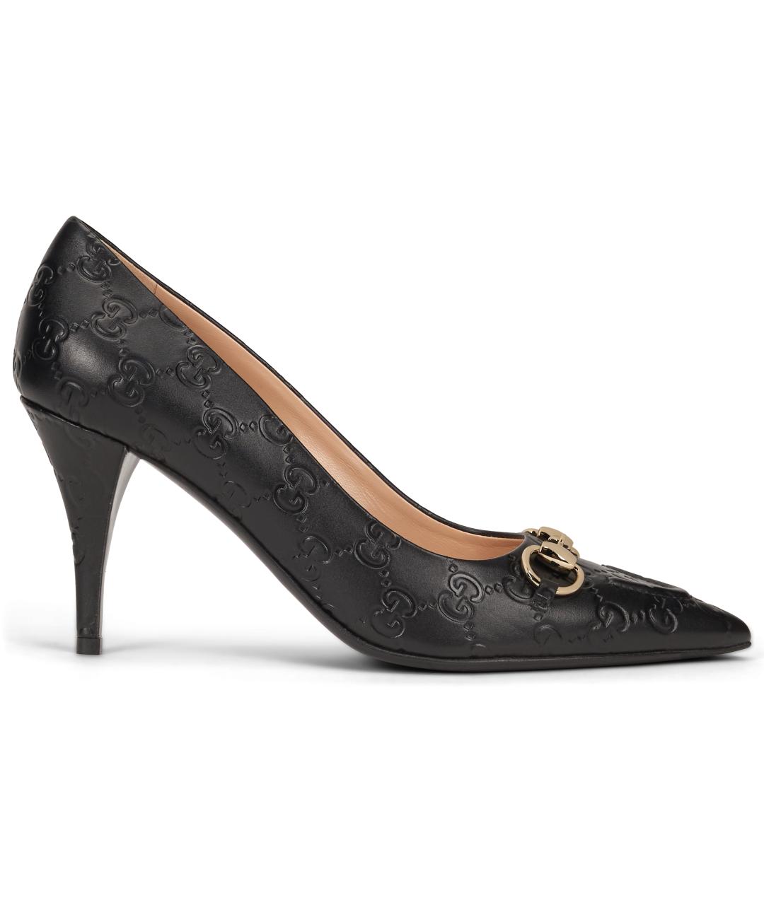 GUCCI Черные кожаные туфли, фото 1