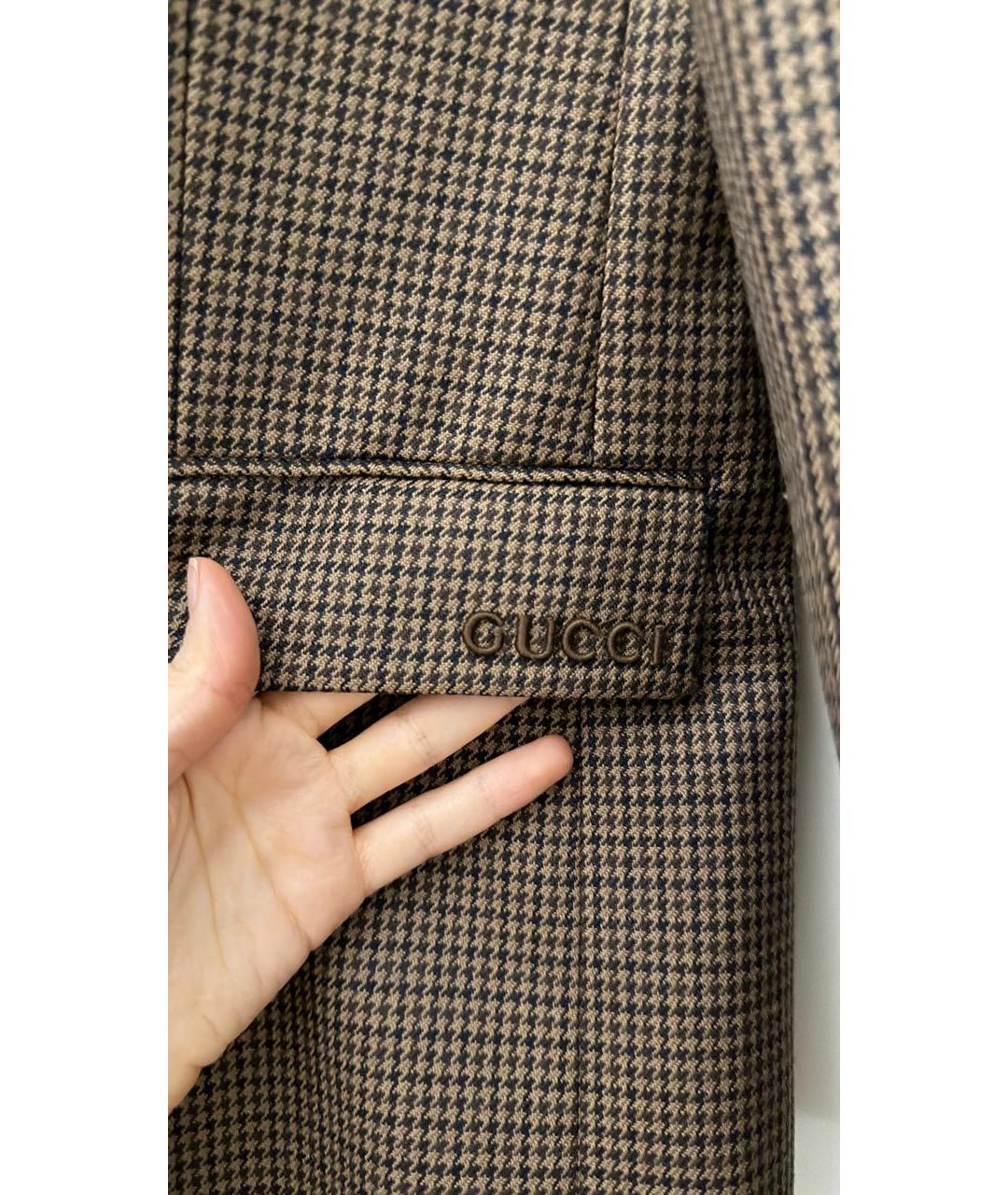 GUCCI Коричневый шерстяной жакет/пиджак, фото 6