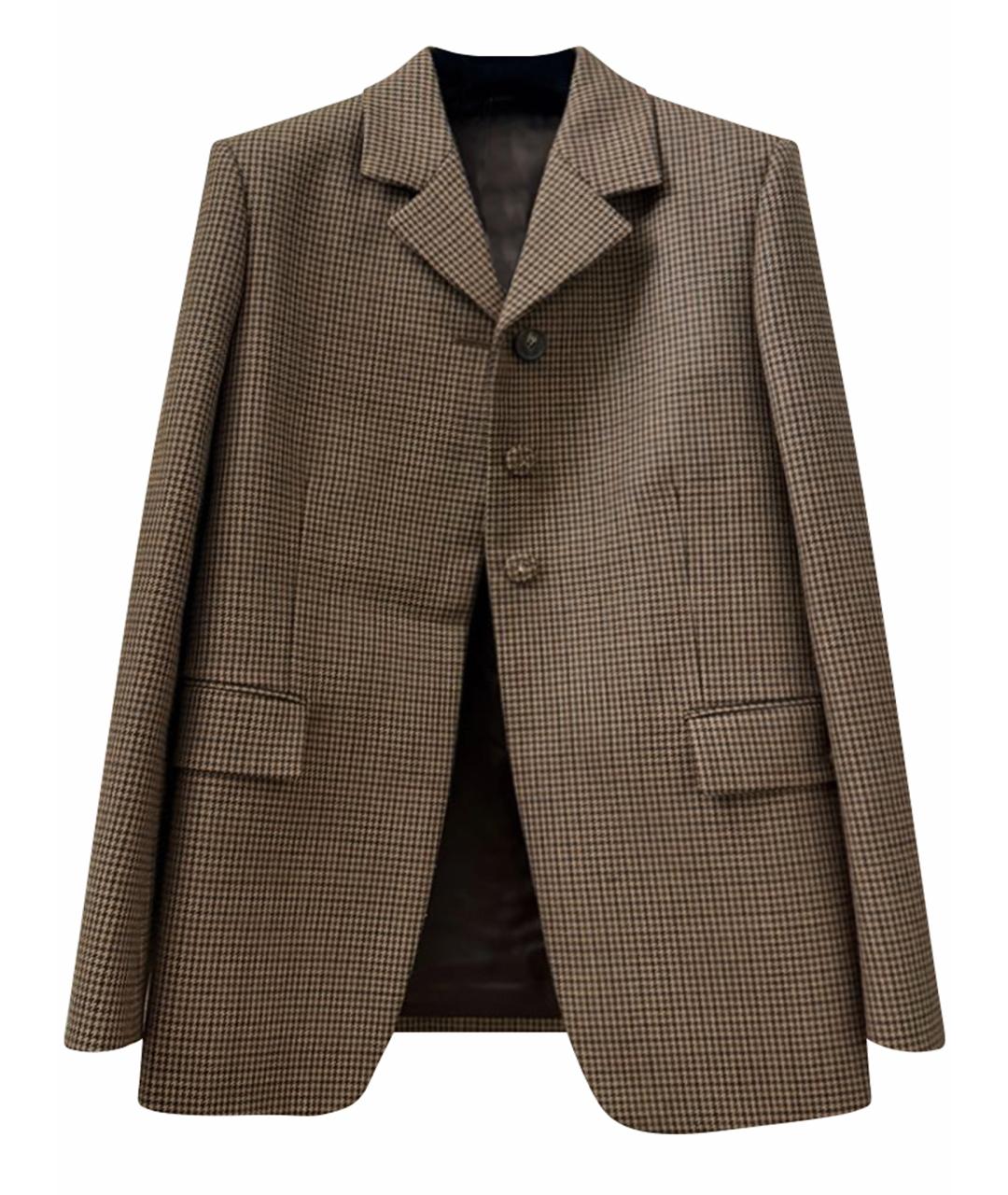 GUCCI Коричневый шерстяной жакет/пиджак, фото 1