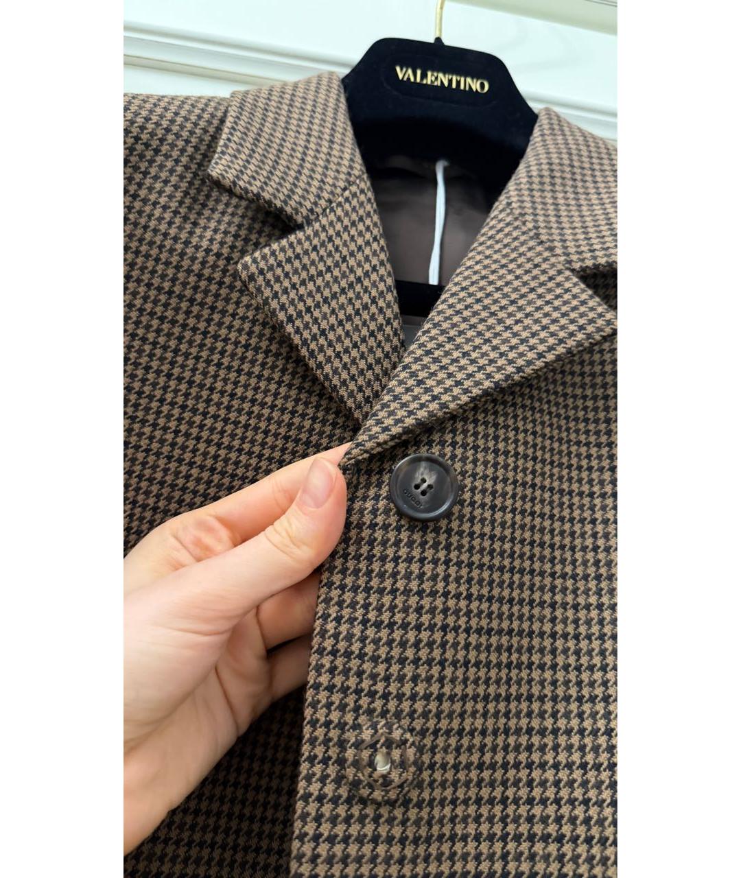 GUCCI Коричневый шерстяной жакет/пиджак, фото 7