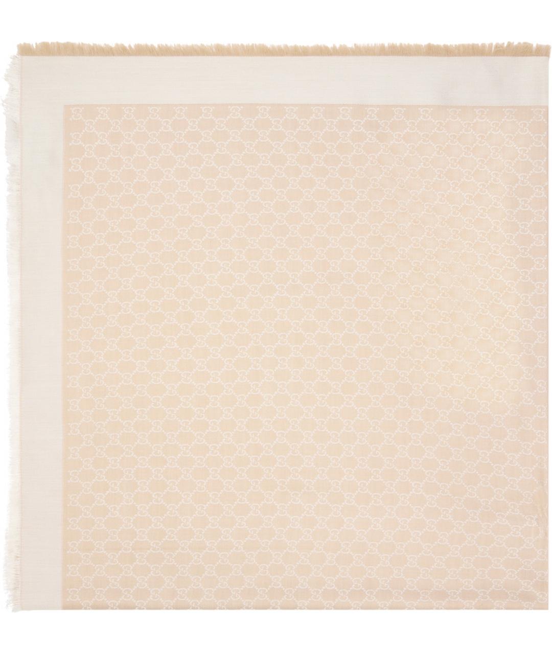 GUCCI Бежевый шерстяной шарф, фото 2