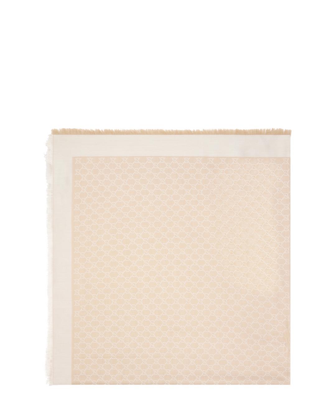 GUCCI Бежевый шерстяной шарф, фото 1