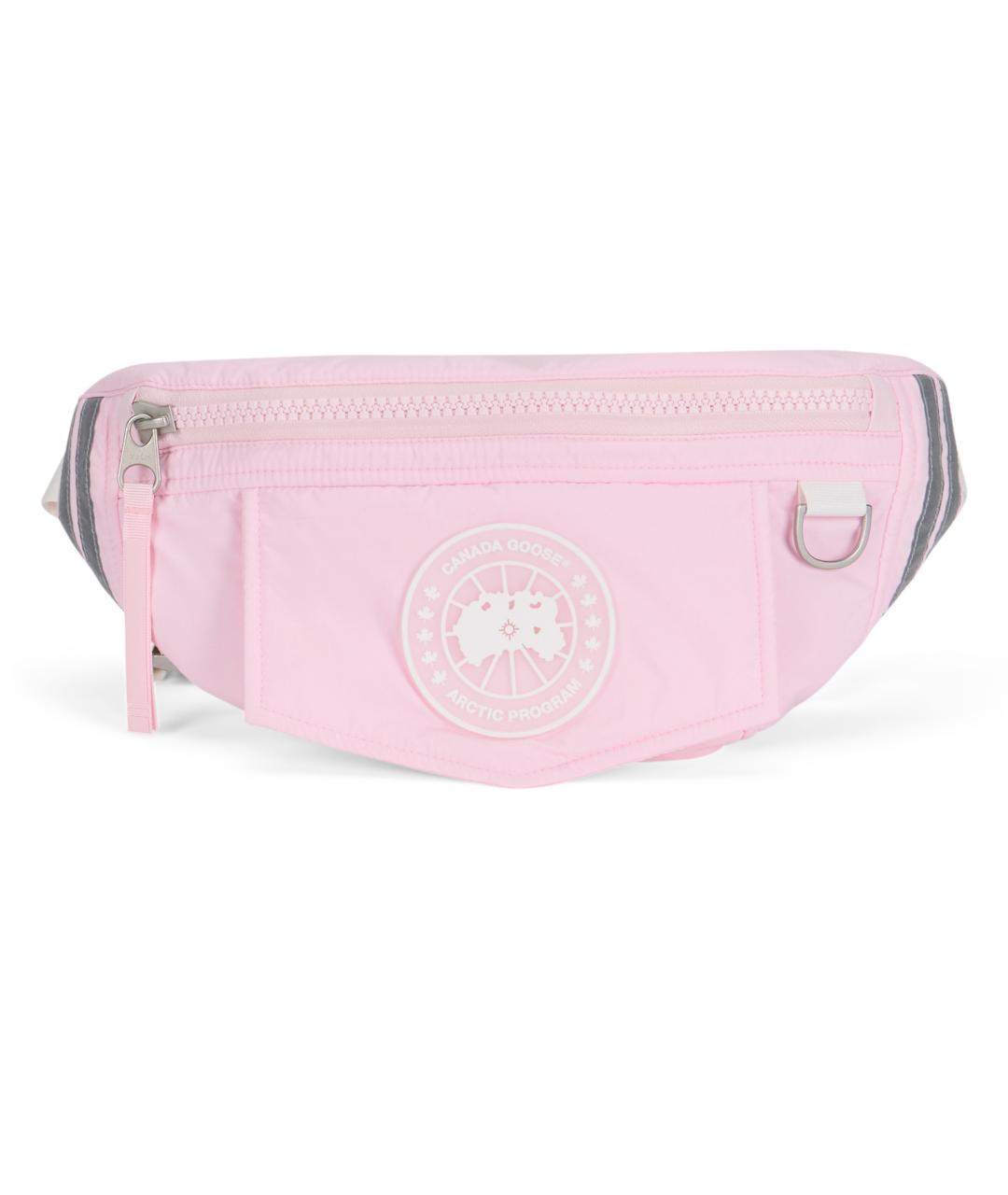 CANADA GOOSE Розовая синтетическая поясная сумка, фото 2