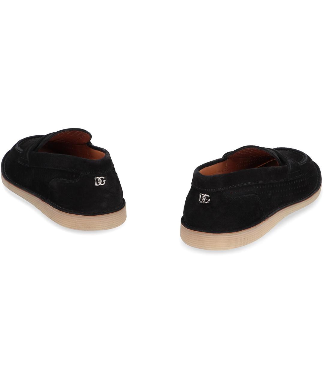 DOLCE&GABBANA Черные замшевые лоферы, фото 3