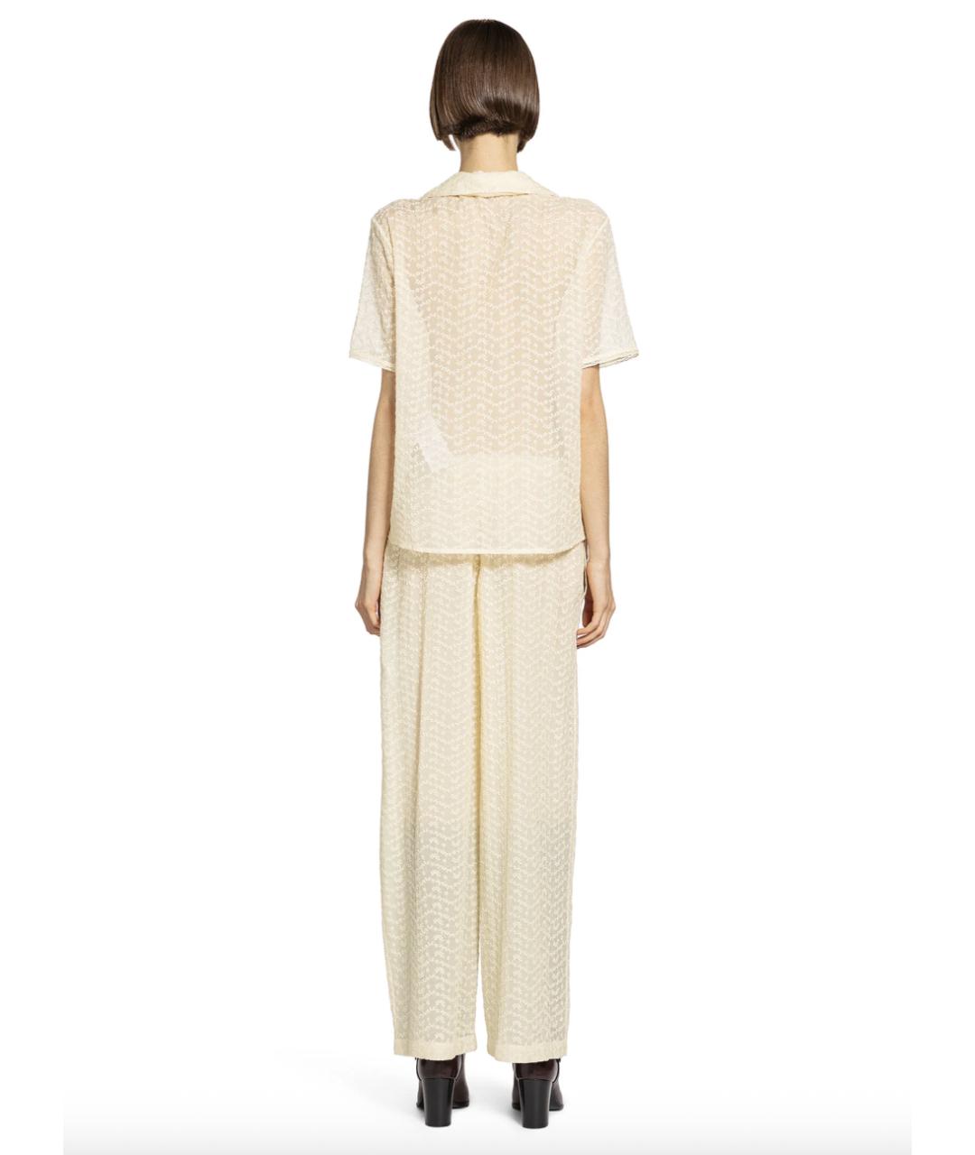 SAINT LAURENT Бежевая хлопковая пижама, фото 7