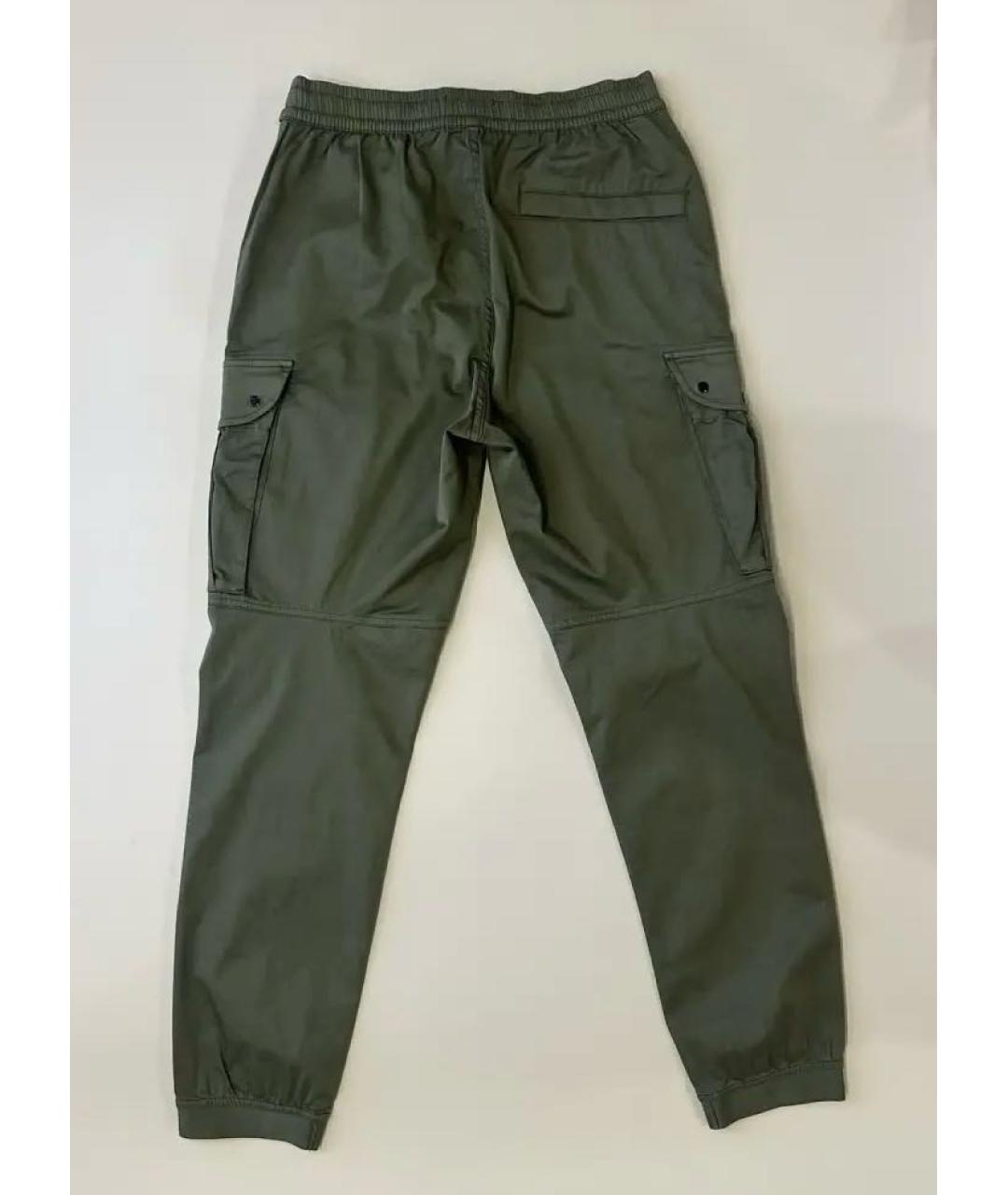 STONE ISLAND Хаки хлопковые повседневные брюки, фото 2