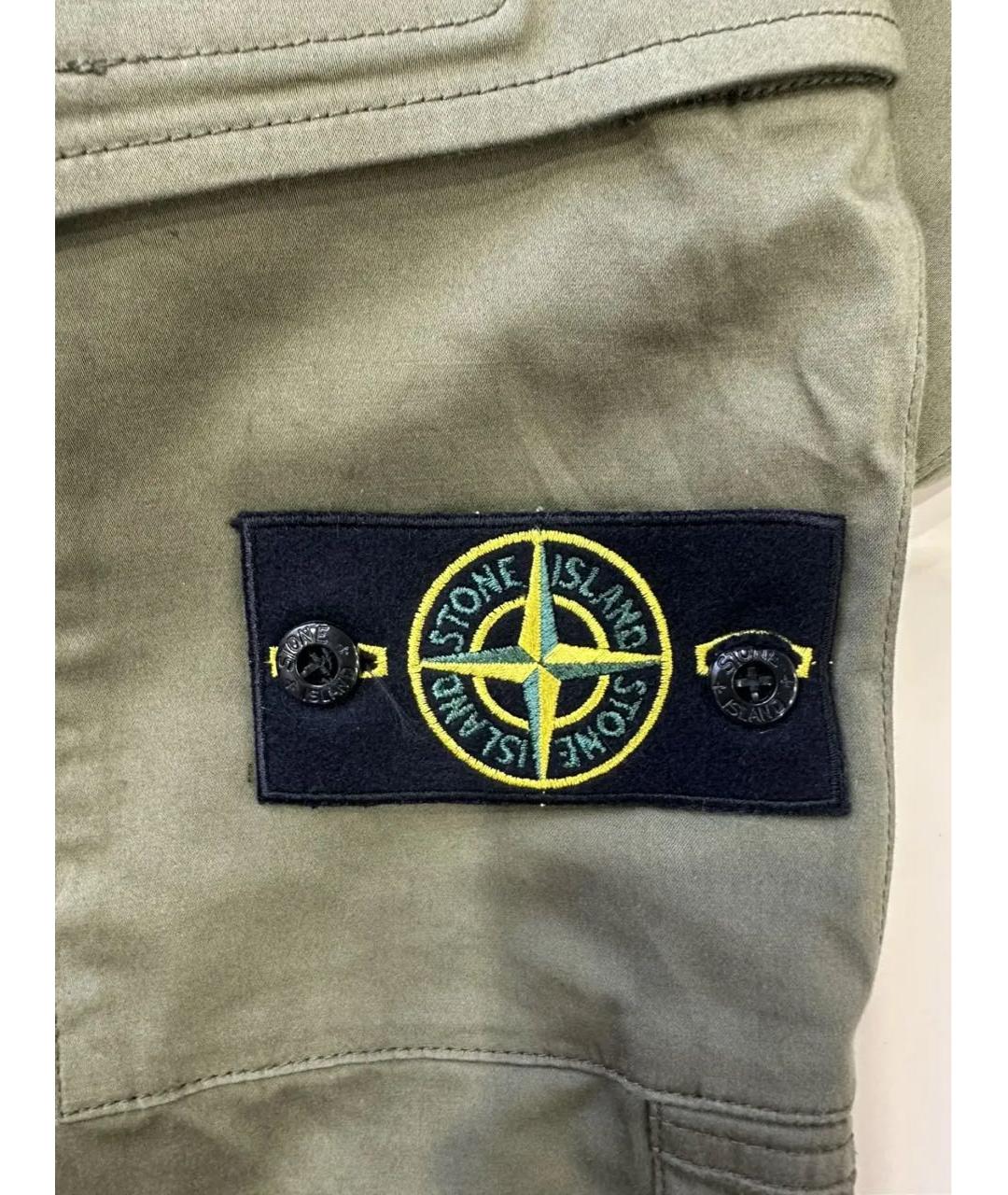 STONE ISLAND Хаки хлопковые повседневные брюки, фото 4