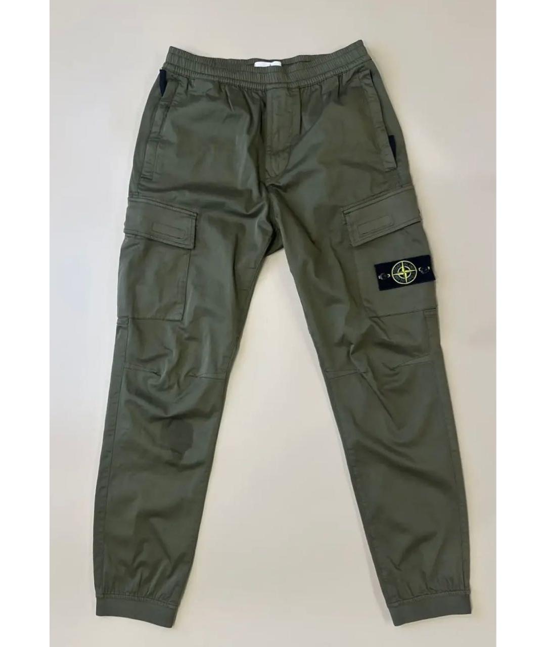 STONE ISLAND Хаки хлопковые повседневные брюки, фото 9