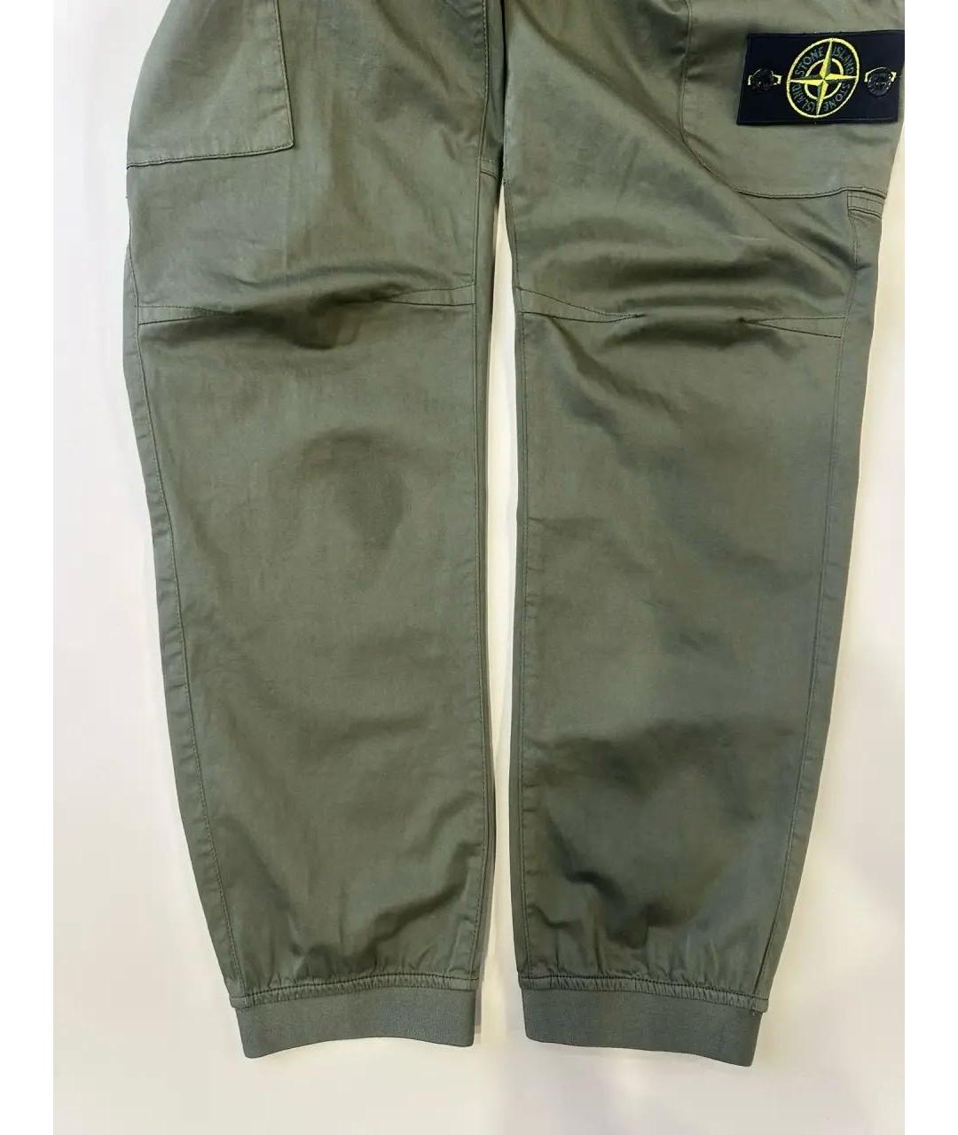 STONE ISLAND Хаки хлопковые повседневные брюки, фото 6