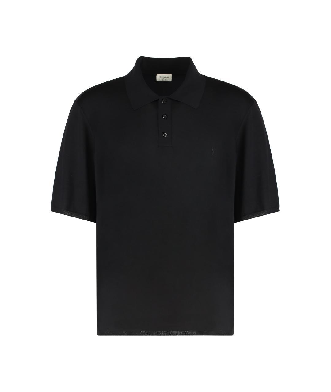 SAINT LAURENT Черное поло с коротким рукавом, фото 3