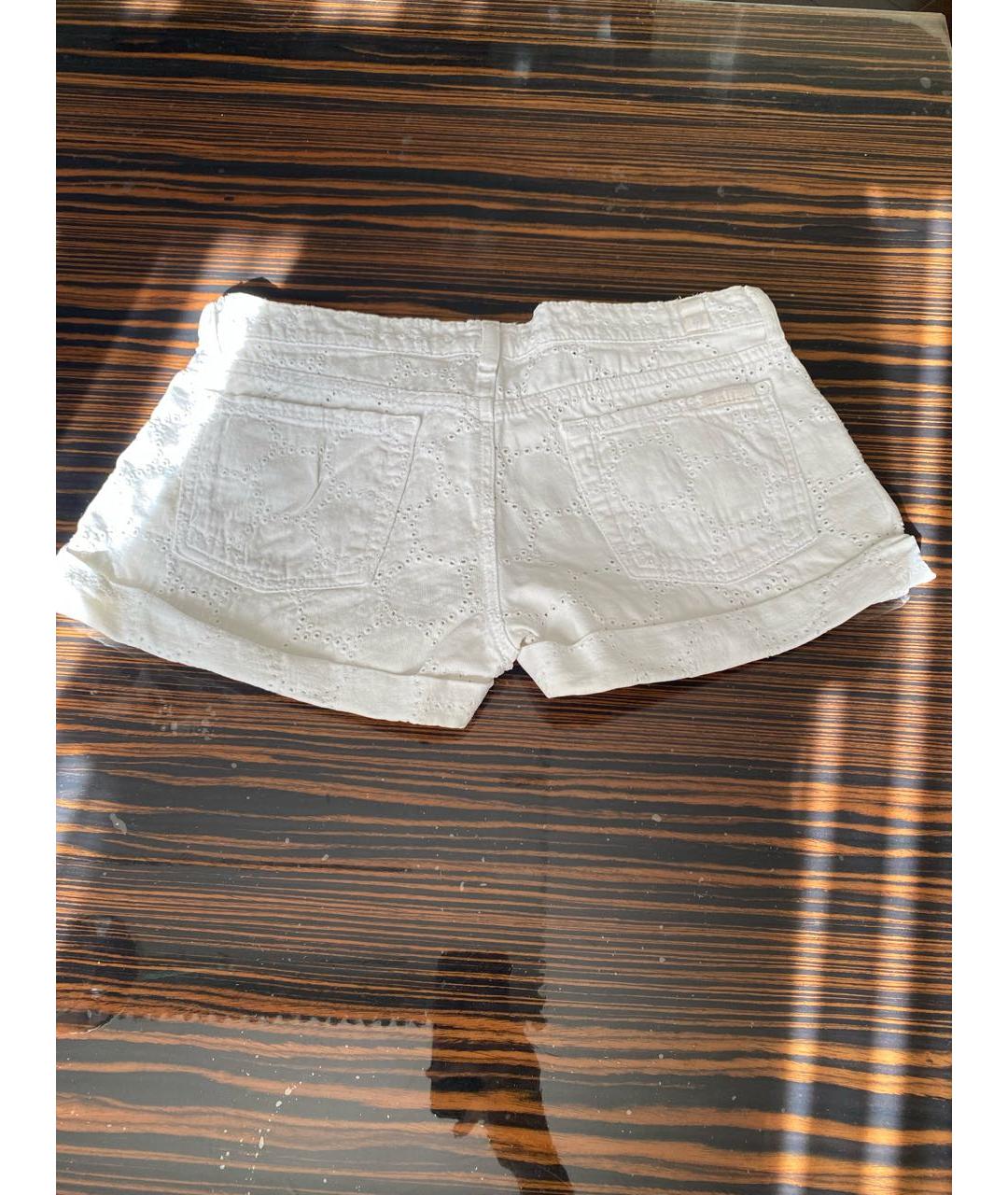 7 FOR ALL MANKIND Белые хлопко-эластановые шорты, фото 2