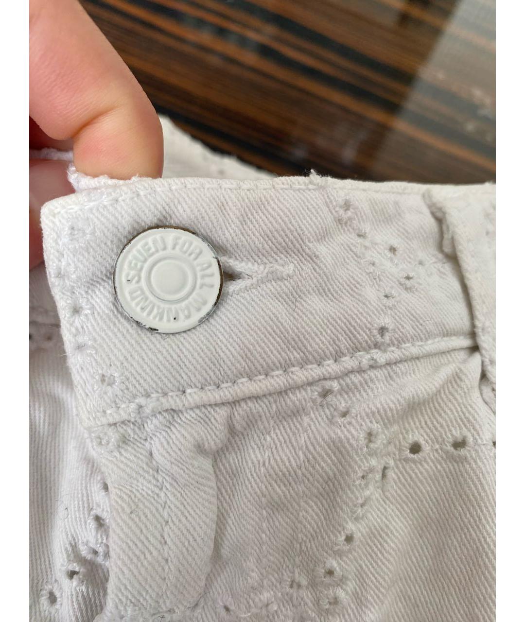 7 FOR ALL MANKIND Белые хлопко-эластановые шорты, фото 3