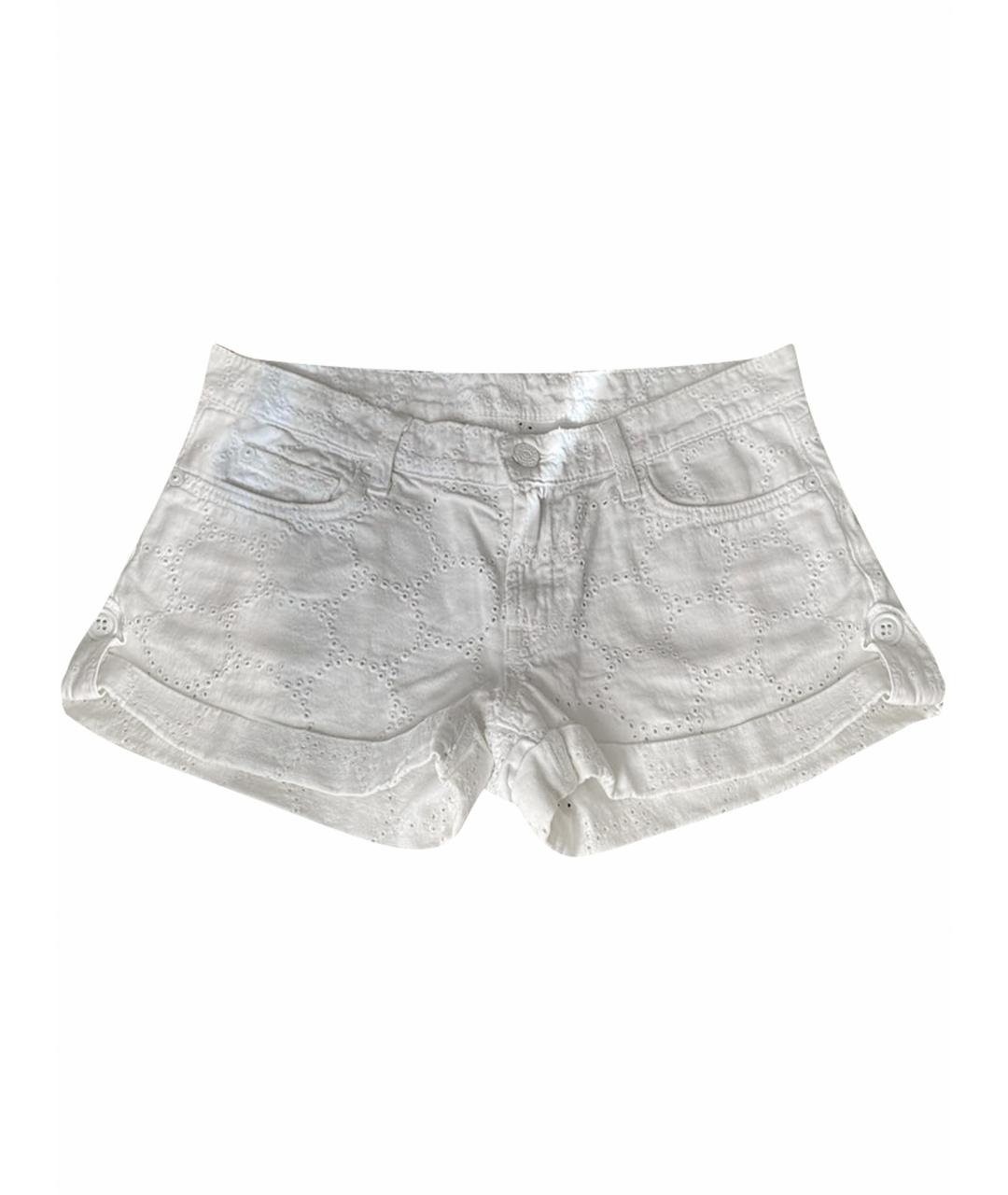 7 FOR ALL MANKIND Белые хлопко-эластановые шорты, фото 1