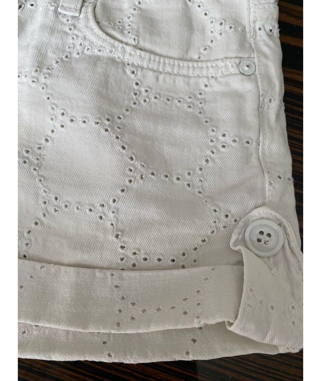 7 FOR ALL MANKIND Белые хлопко-эластановые шорты, фото 4