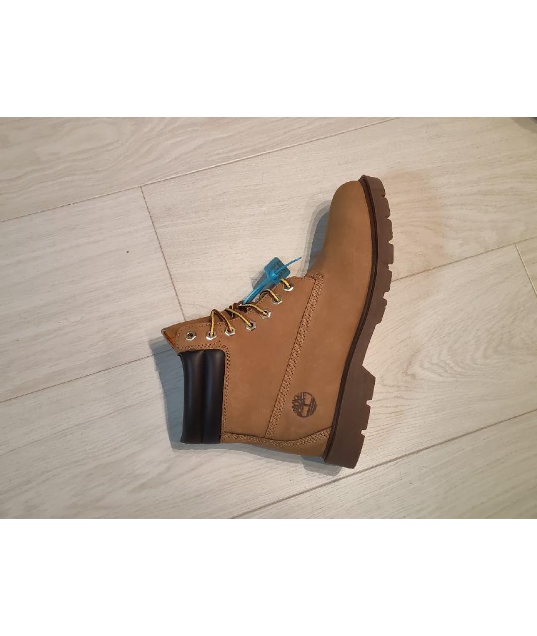 TIMBERLAND Горчичные кожаные низкие ботинки, фото 7