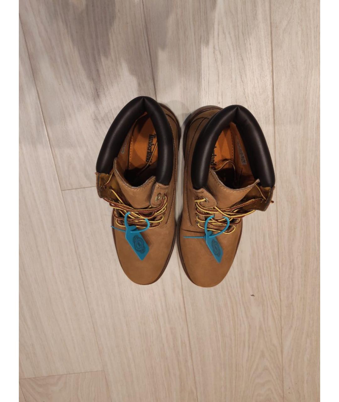 TIMBERLAND Горчичные кожаные низкие ботинки, фото 3