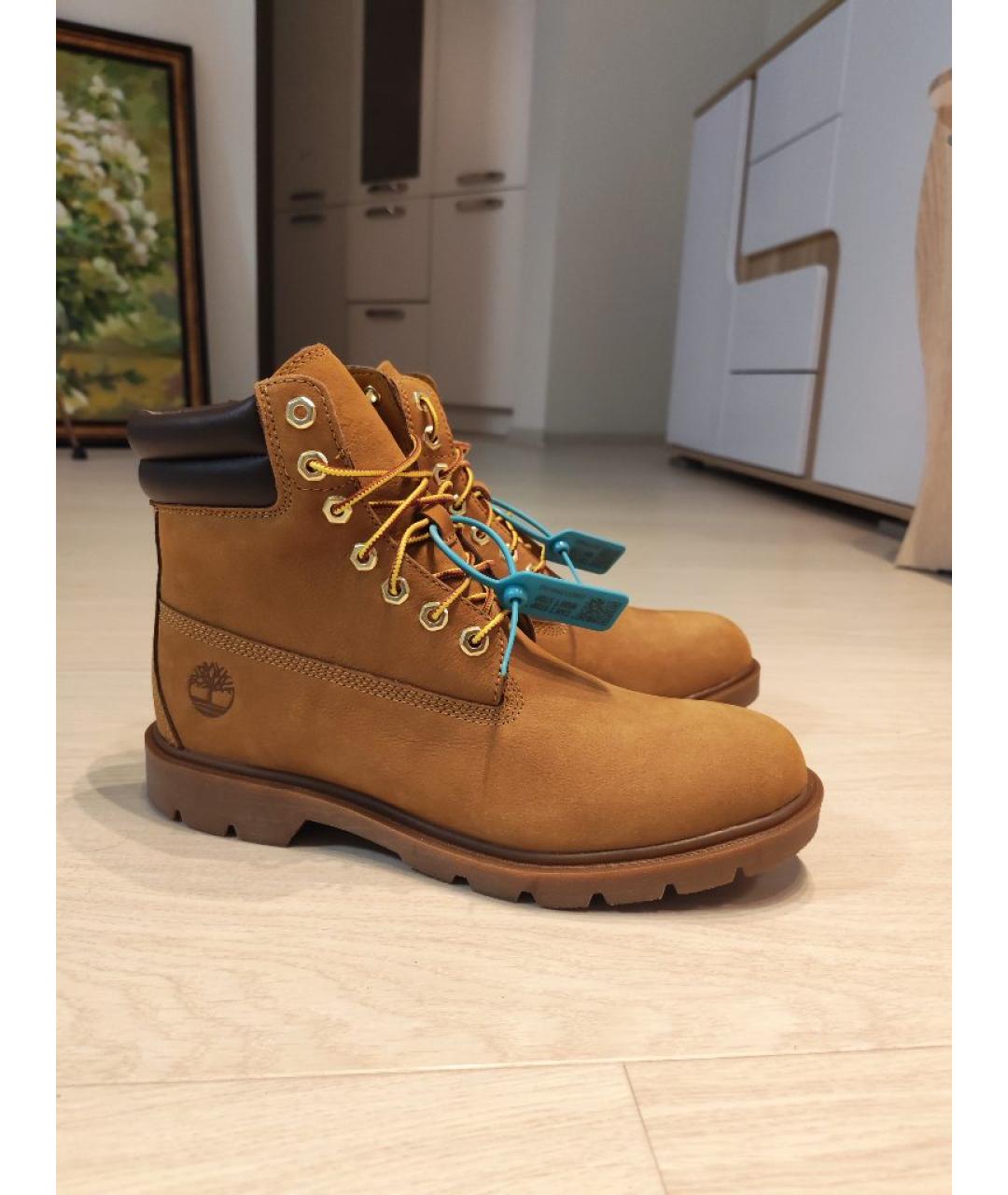 TIMBERLAND Горчичные кожаные низкие ботинки, фото 5