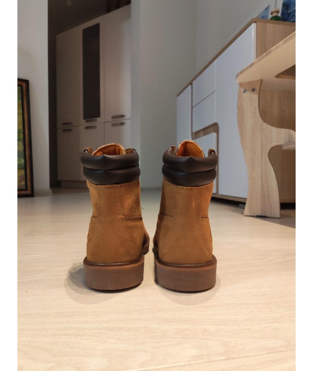 TIMBERLAND Горчичные кожаные низкие ботинки, фото 4