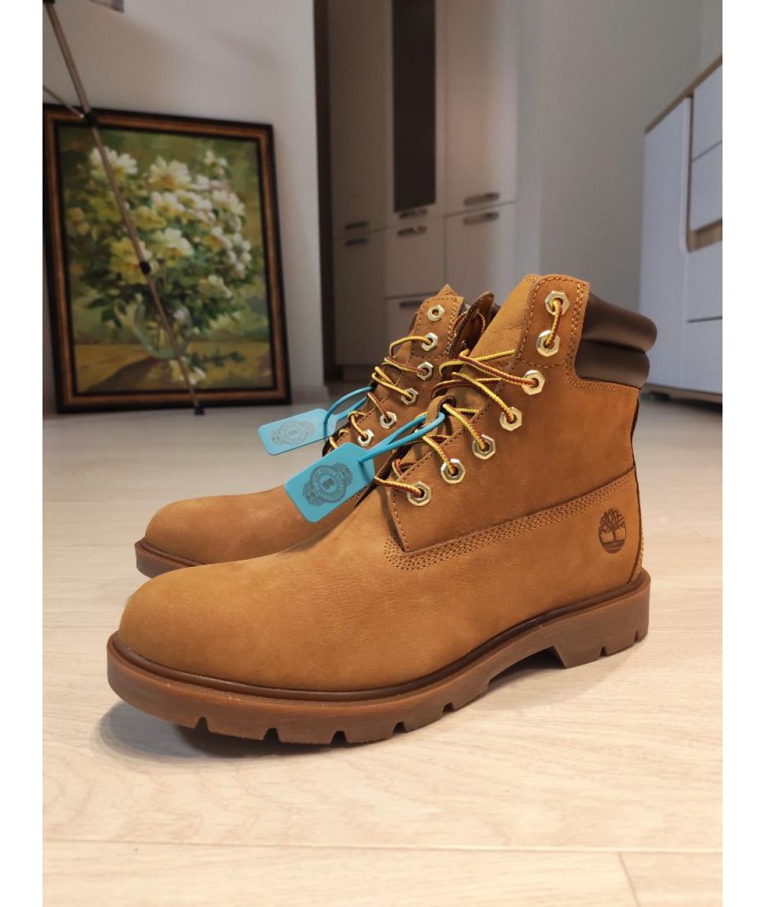 TIMBERLAND Горчичные кожаные низкие ботинки, фото 6