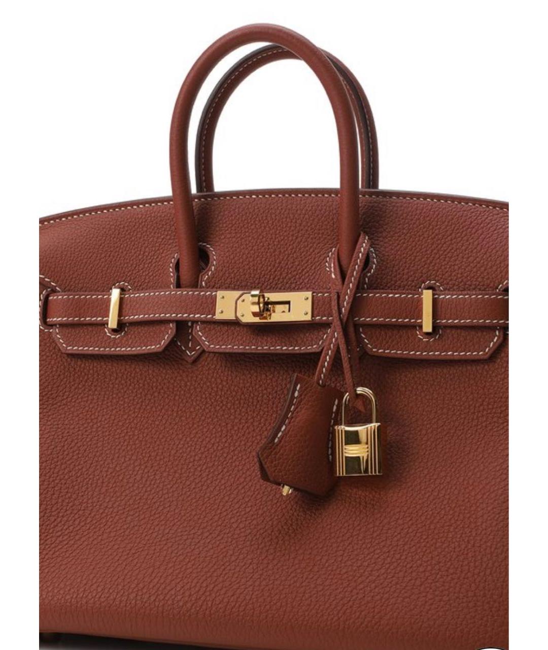 HERMES Бордовая кожаная сумка с короткими ручками, фото 7